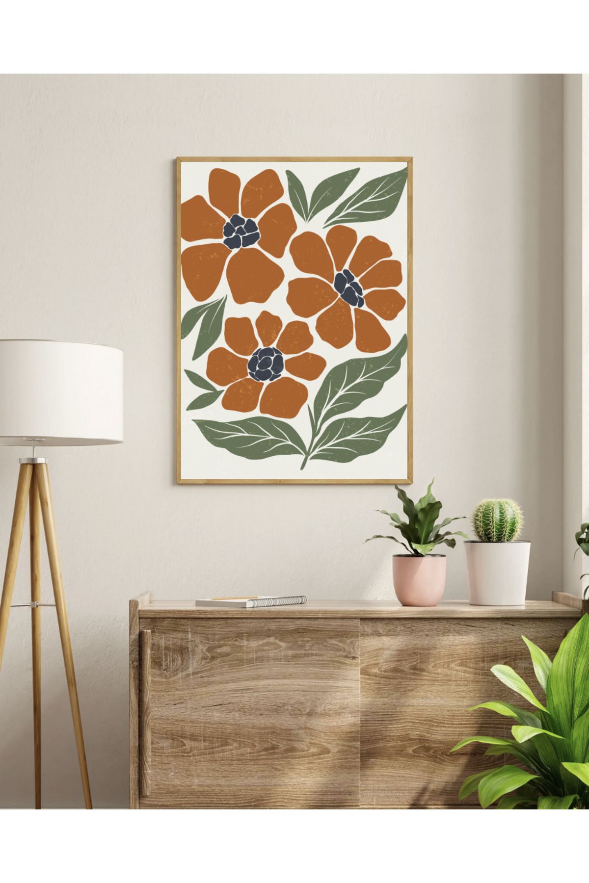 Tuba Decor Tek parça Ahşap Çerçeve Görünümlü MDF Tablo