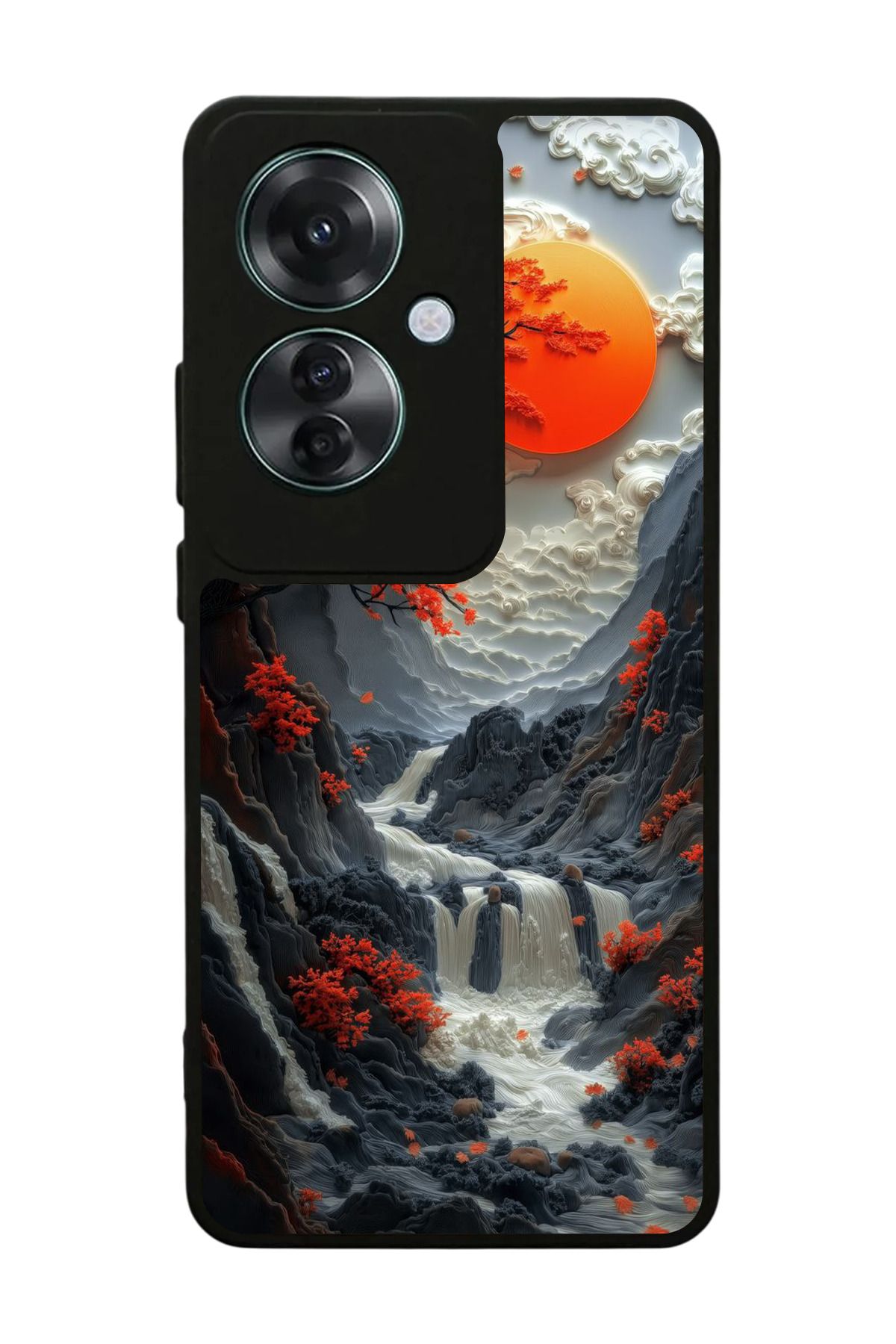 OPPO Reno 11F Uyumlu Mat Siyah Kılıf – Yumuşak Silikon, Koruyucu, Şok Emici Kapak