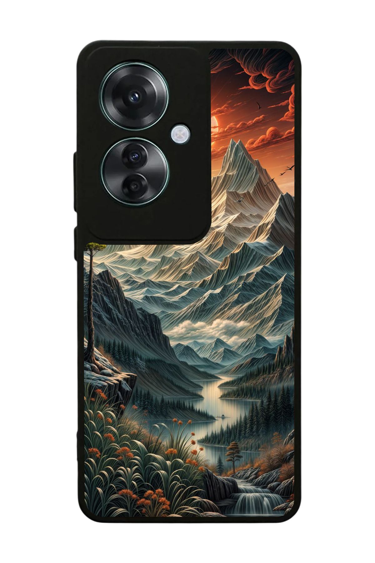 OPPO Reno 11F Uyumlu Mat Siyah Kılıf – Yumuşak Silikon, Koruyucu, Şok Emici Kapak