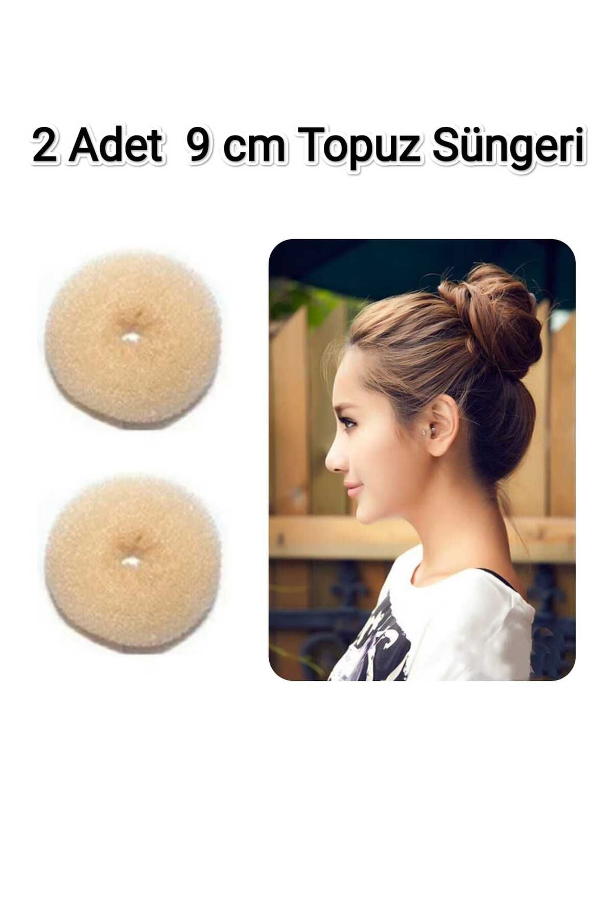 Eva Rose 2 Adet Orta Boy Sünger Topuz Saç Tokası Topuz Süngeri Topuz Tokası Topuz Yapma Tokası 9 cm