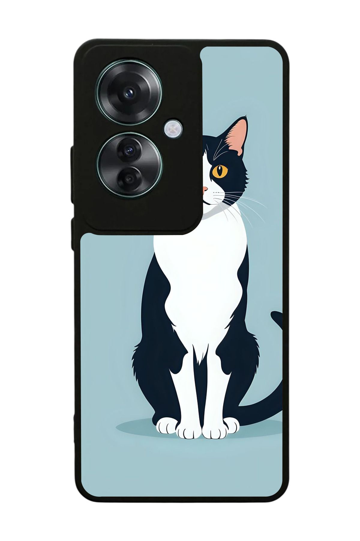 OPPO Reno 11F Uyumlu Mat Siyah Kılıf – Yumuşak Silikon, Koruyucu, Şok Emici Kapak