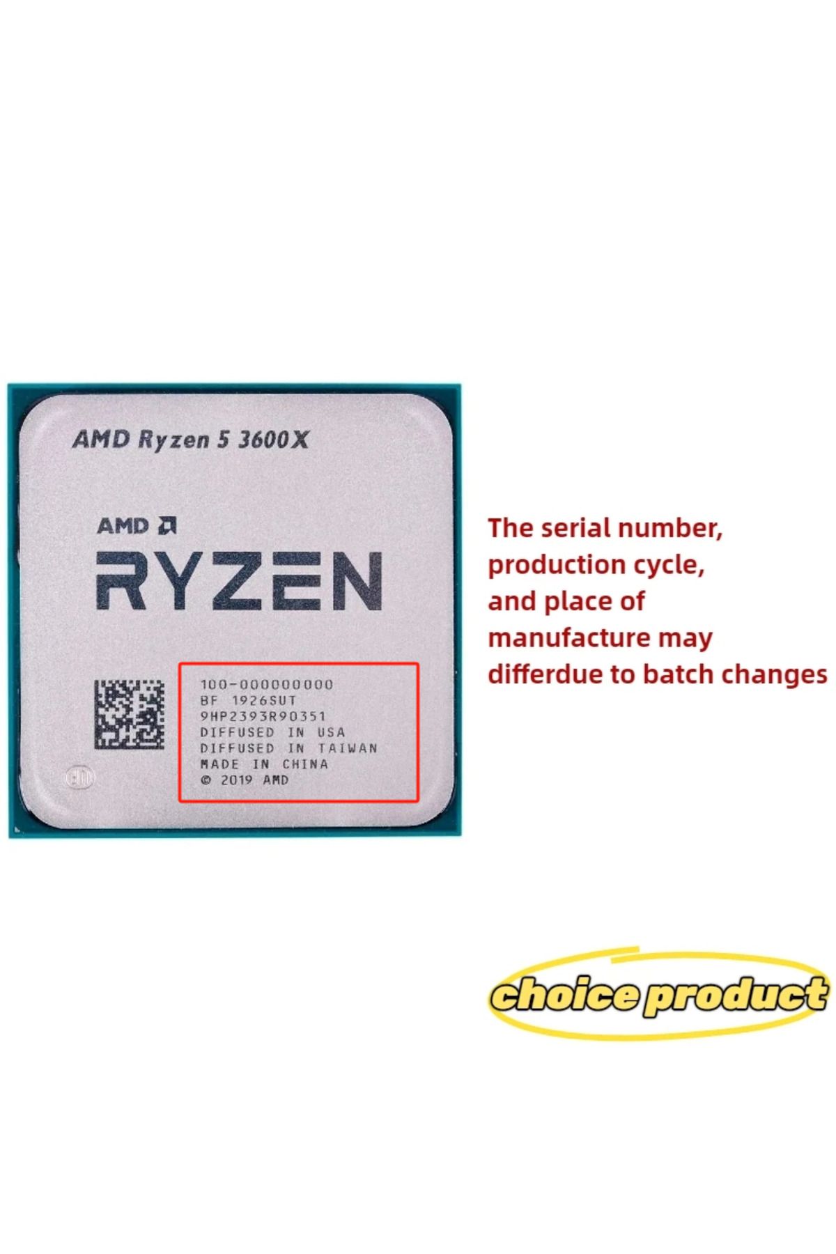 Choice-Amd Ryzen 5 R5 3600x 3.8ghz 6-core 12-thread Cpu Processor 95w Lga Am4 4