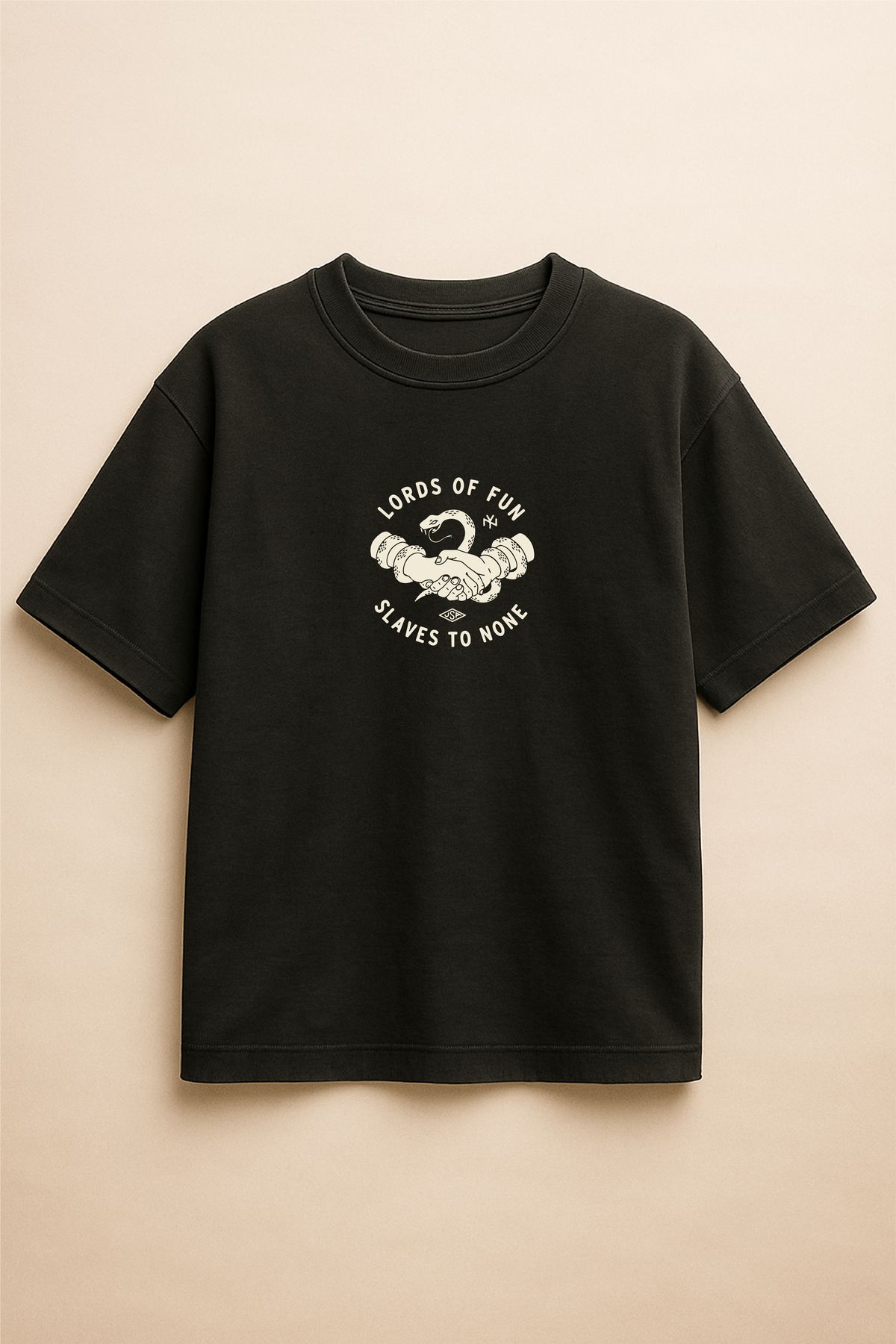 Altair Tr Siyah Renk Oversize Lords Of Fun Baskılı Unisex Tişört T-Shirt