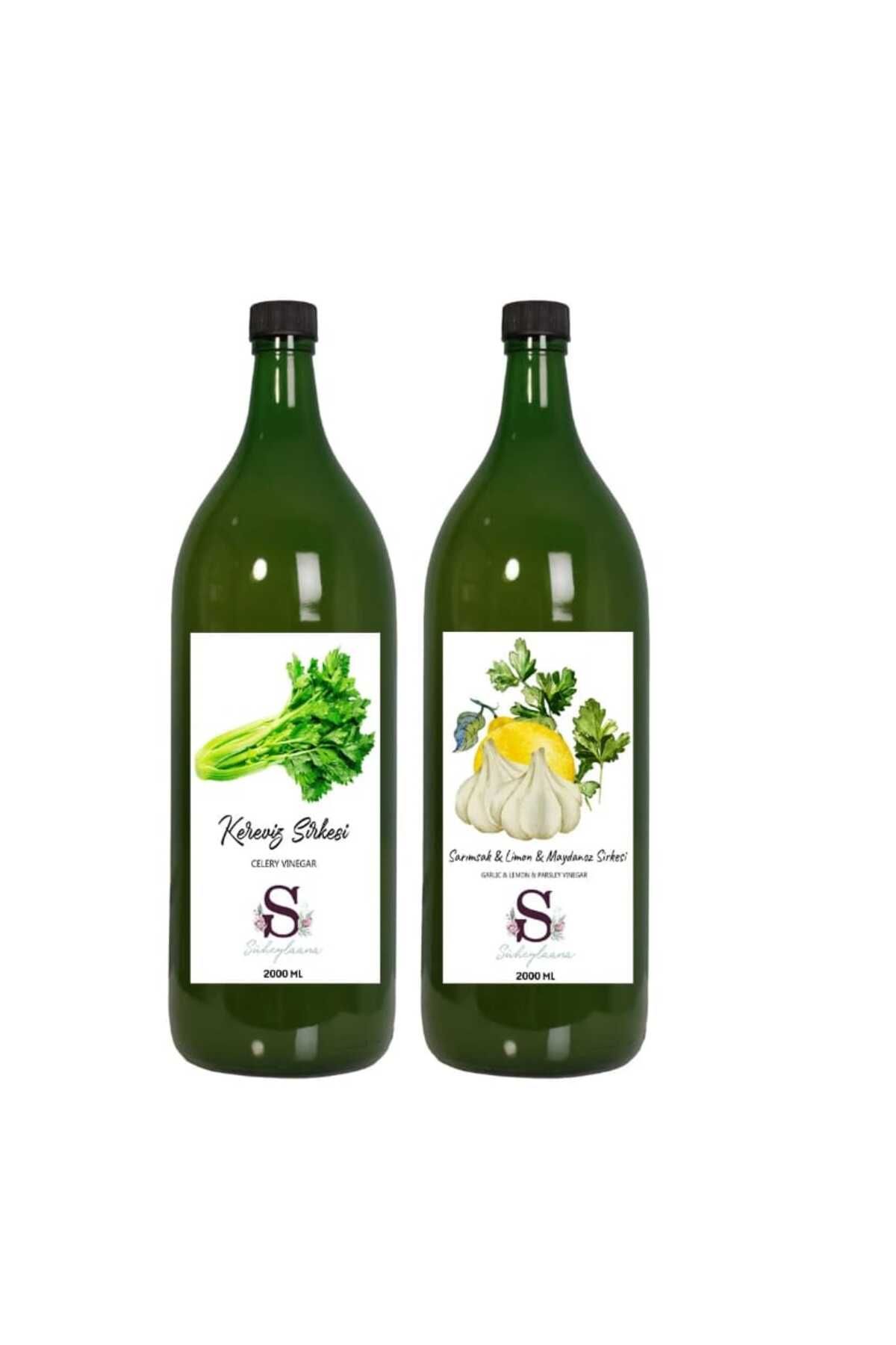 Süheylaana Doğal Kereviz Sirkesi 2000 Ml - Doğal Sarımsak Limon Maydanoz Sirkesi 2000 Ml