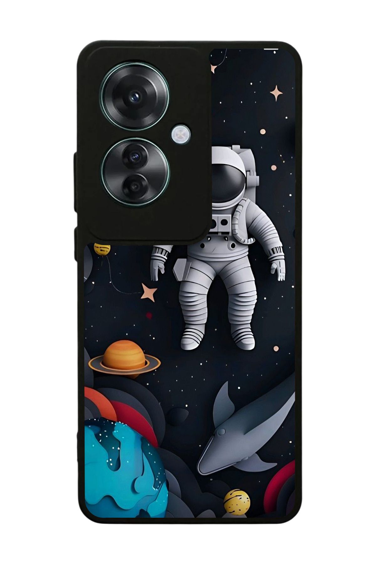 OPPO Reno 11F Uyumlu Mat Siyah Kılıf – Yumuşak Silikon, Koruyucu, Şok Emici Kapak