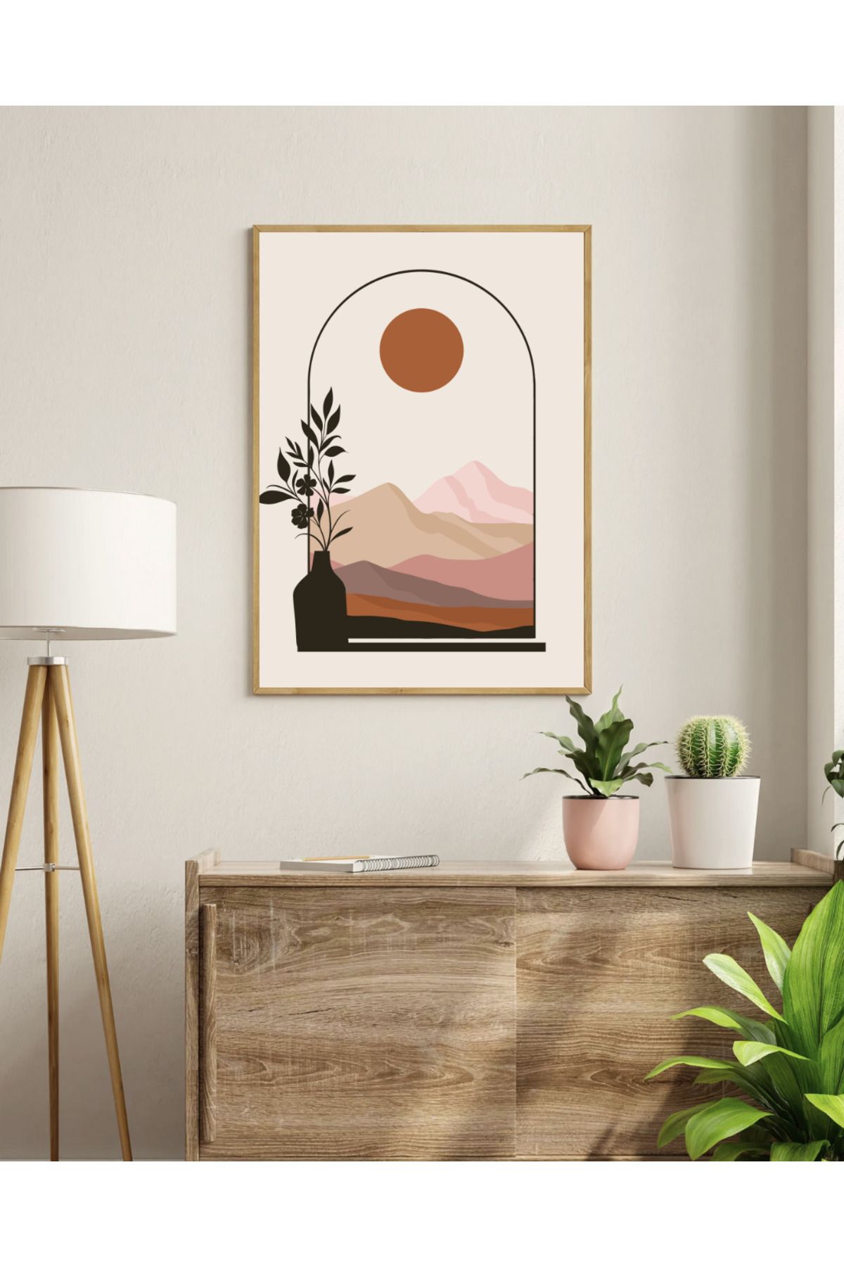 Tuba Decor Tek parça Ahşap Çerçeve Görünümlü MDF Tablo