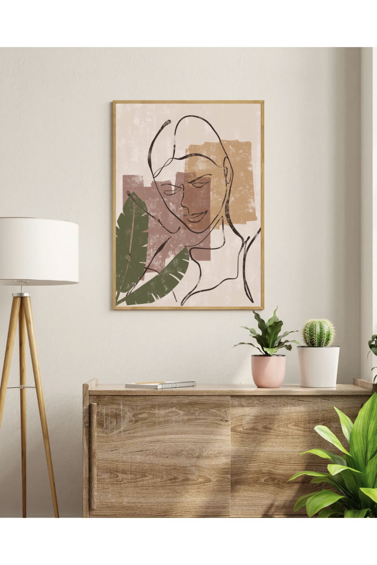 Tuba Decor Tek parça Ahşap Çerçeve Görünümlü MDF Tablo
