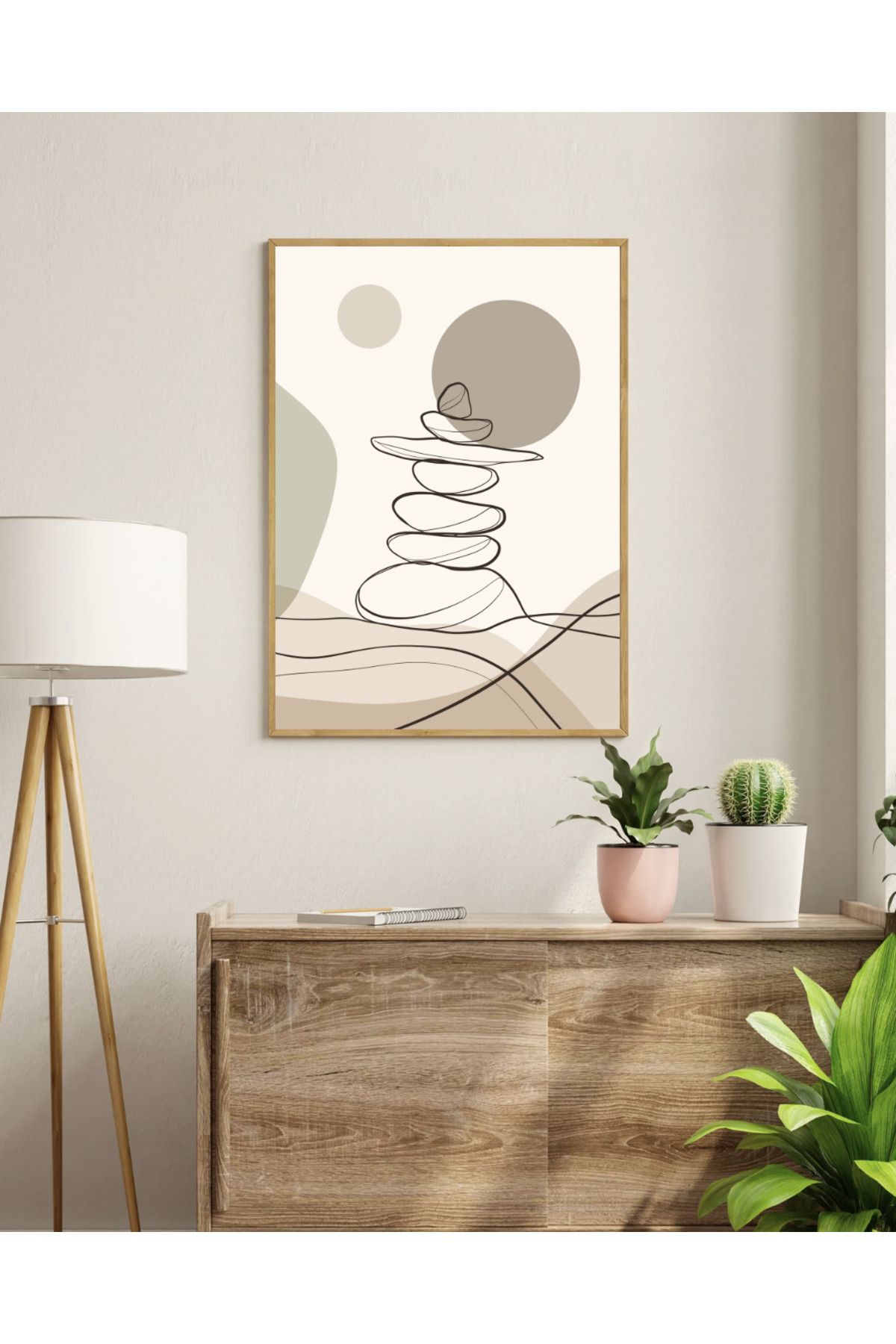 Tuba Decor Tek parça Ahşap Çerçeve Görünümlü MDF Tablo