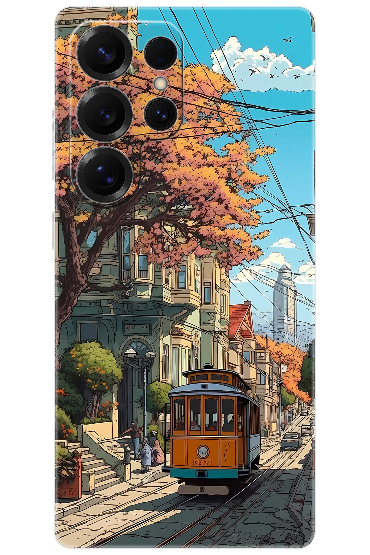 Ceppare Samsung Galaxy S25 ULTRA (SM-S938B) Uyumlu Kılıf Desen Baskılı Silikon Tramvay STK:645 CP-Rj6EdPG