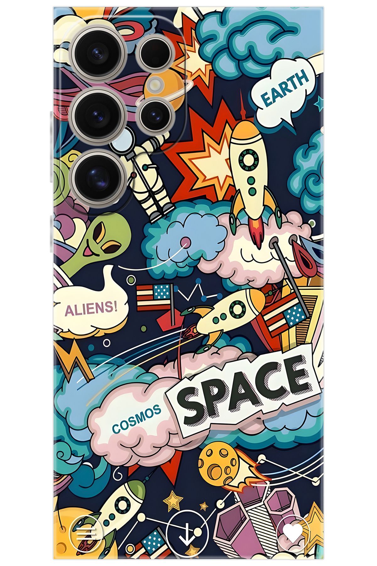 Ceppare Samsung Galaxy S24 ULTRA (SM-S928B) Uyumlu Kılıf Desen Baskılı Silikon Space STK:633 CP-sSrQ42R