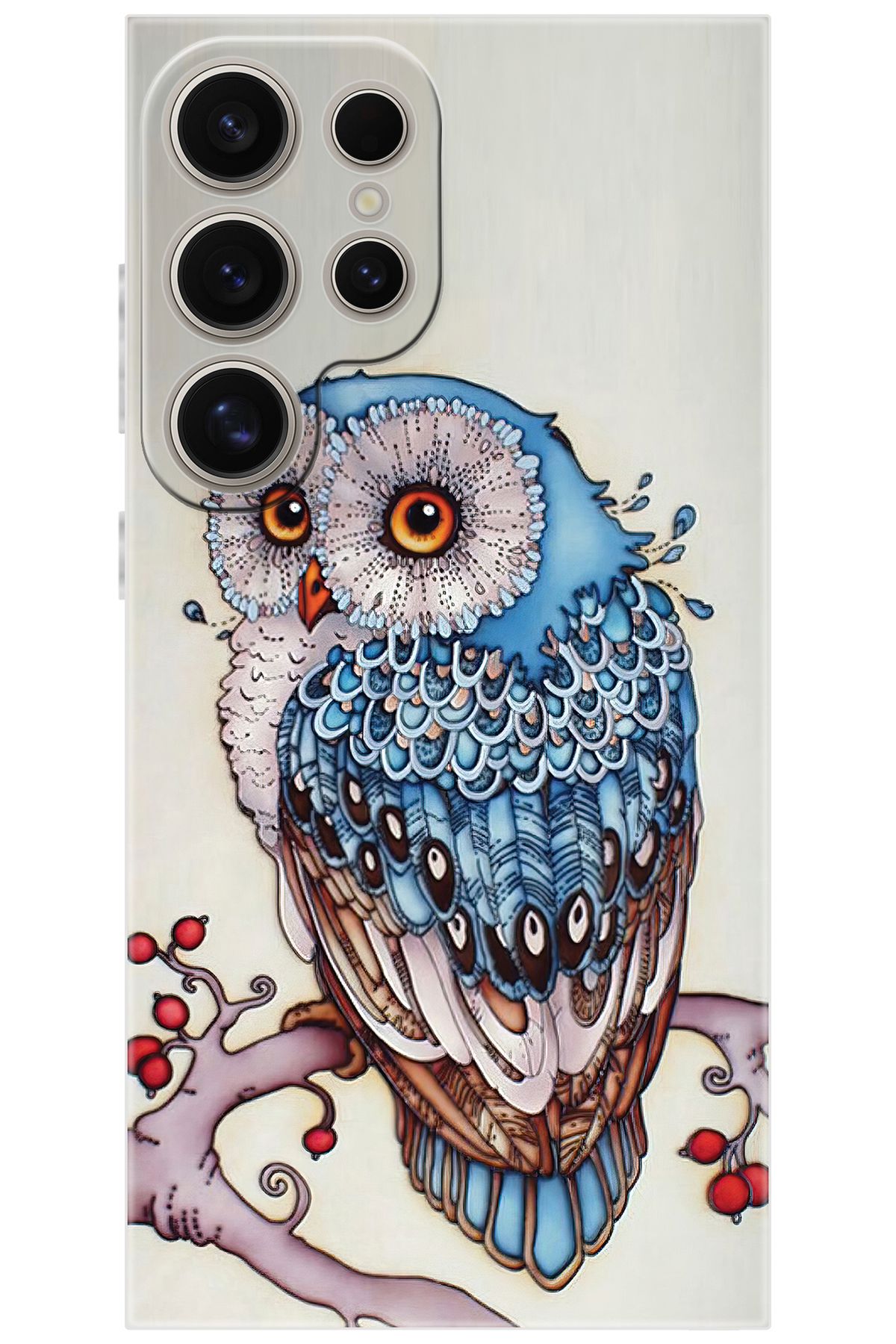 Ceppare Samsung Galaxy S24 ULTRA (SM-S928B) Uyumlu Kılıf Desen Baskılı Silikon Baykuş STK:563 CP-4Q3kkuC