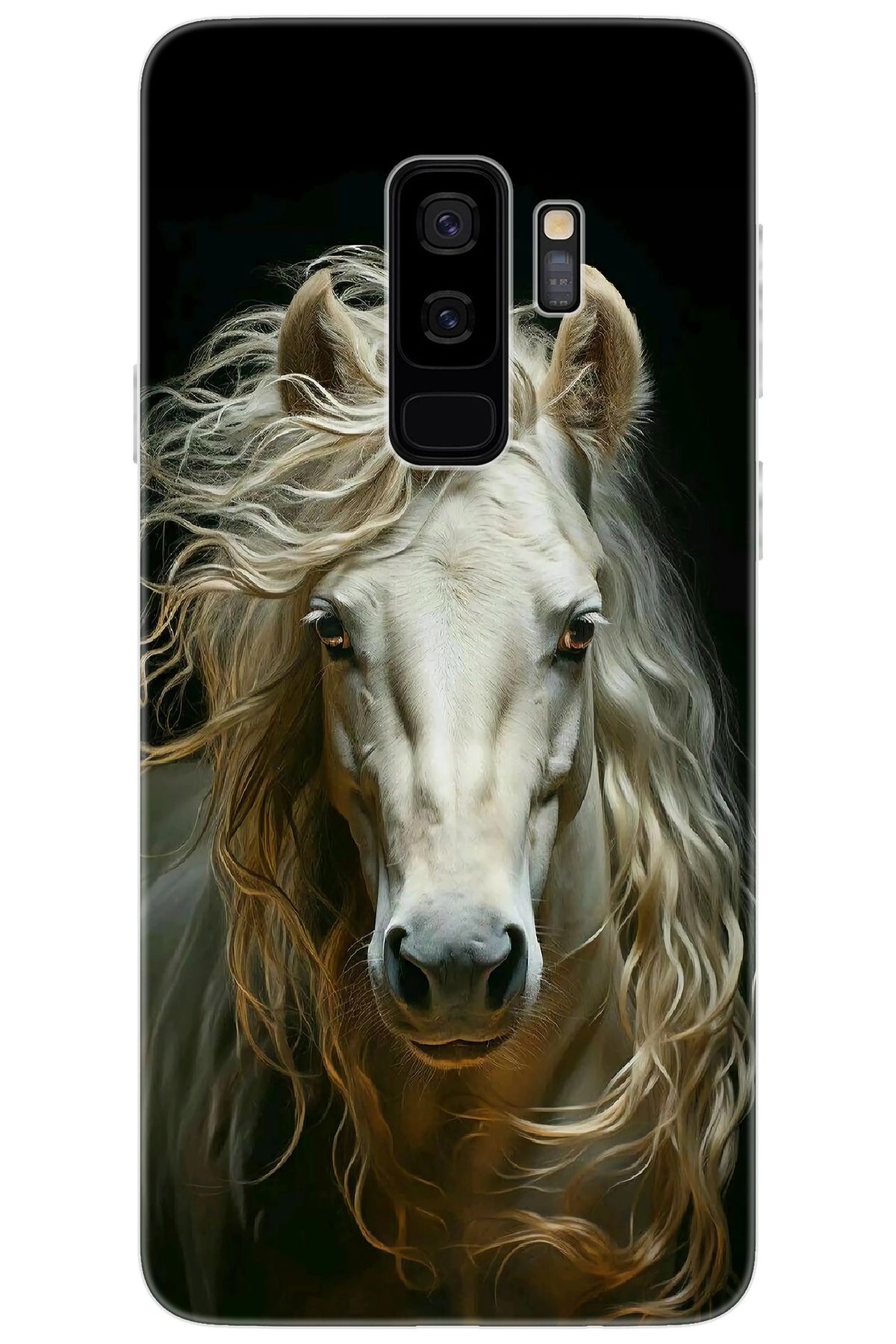 Ceppare Samsung Galaxy S9 PLUS (SM-G965F) Uyumlu Kılıf Desen Baskılı Silikon Beyaz At STK:689 CP-Gb7l9tP