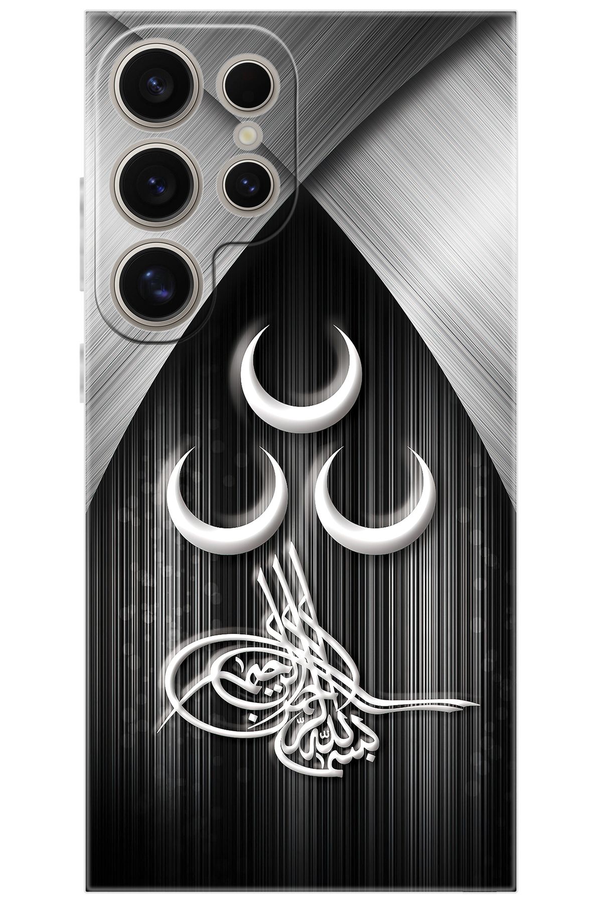 Ceppare Samsung Galaxy S24 ULTRA (SM-S928B) Uyumlu Kılıf Silikon Üç Hilal Tuğra Tasarım STK:417 CP-UbhgvDJ