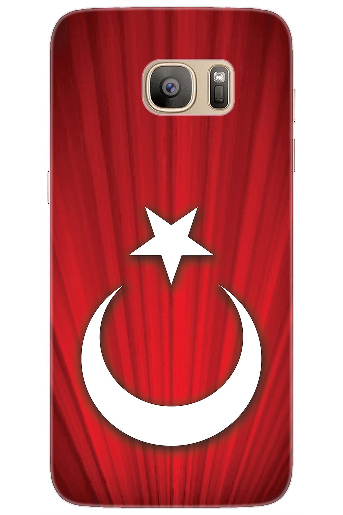 Ceppare Samsung Galaxy S7 EDGE (SM-G935F) Uyumlu Kılıf Silikon Türk Bayrağı Tasarım STK:382 CP-C0euVvC