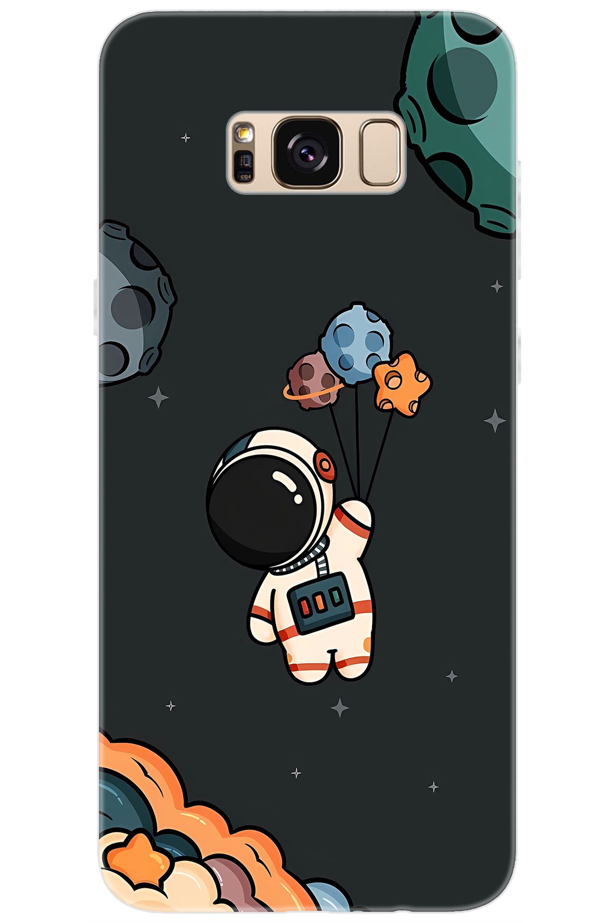 Ceppare Samsung Galaxy S8 PLUS (SM-G955F) Uyumlu Kılıf Desen Baskılı Silikon Astronot STK:628 CP-wS5Hz67