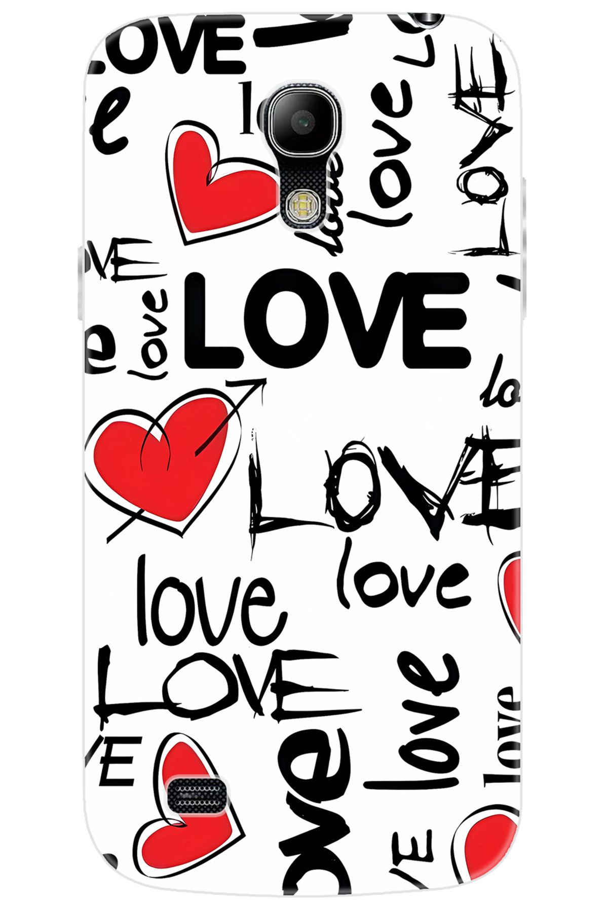 Ceppare Samsung Galaxy S4 Mini (GT-I9190) Uyumlu Kılıf Desen Baskı Silikon Love Kalpler STK:638 CP-sNRNfWy