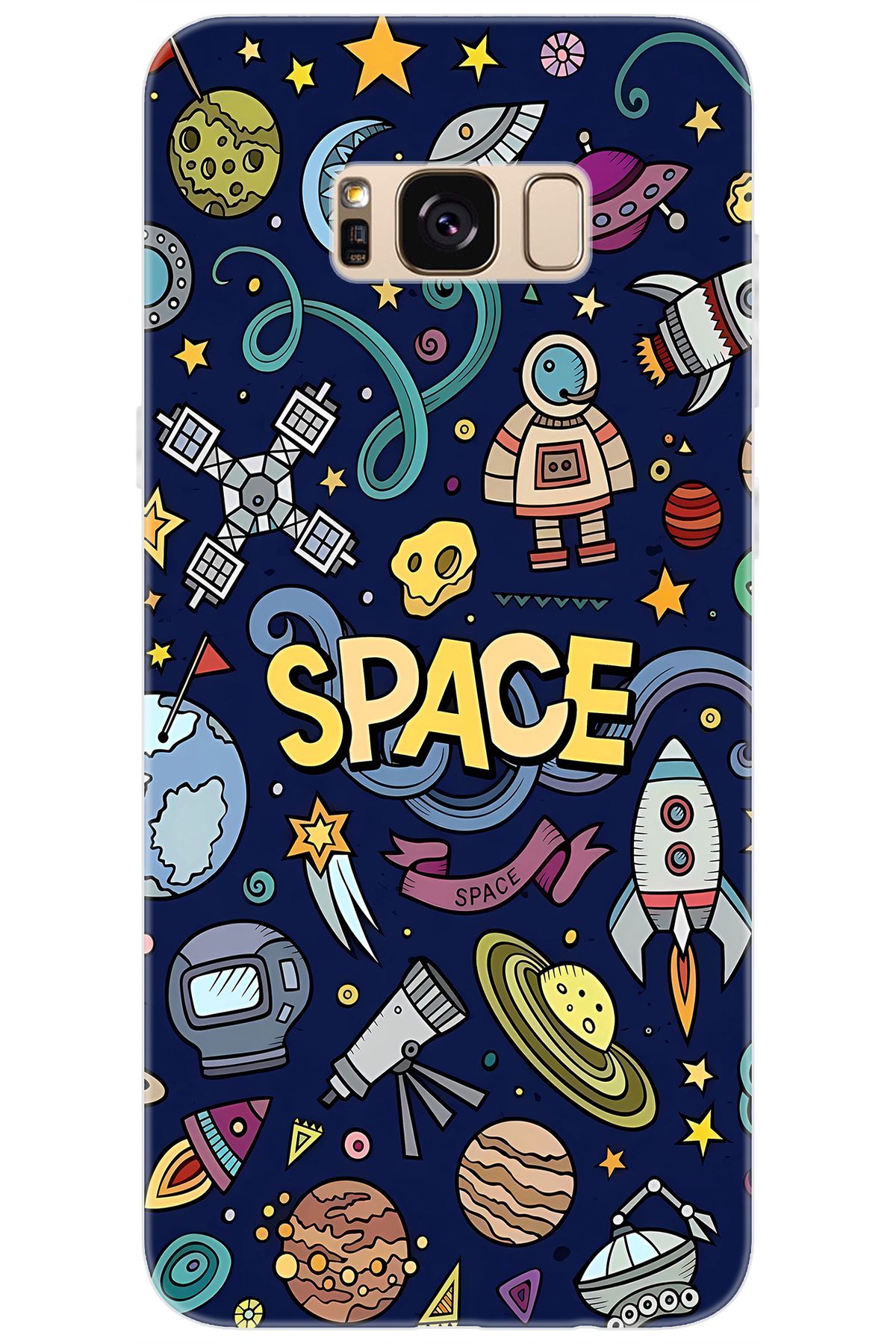 Ceppare Samsung Galaxy S8 PLUS (SM-G955F) Uyumlu Kılıf Desen Baskılı Silikon Space STK:623 CP-Xi5nlhW