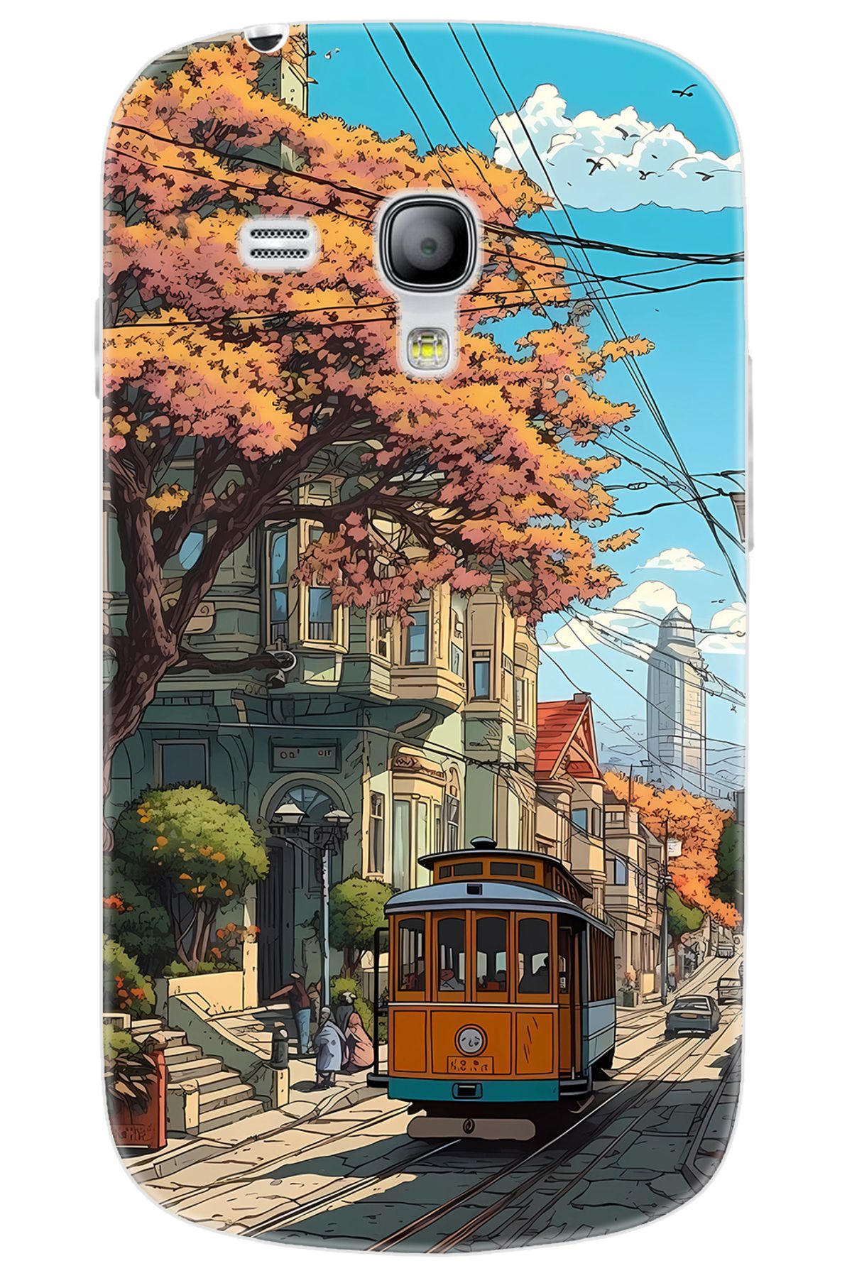 Ceppare Samsung Galaxy S3 Mini (GT-I8190) Uyumlu Kılıf Desen Baskılı Silikon Tramvay STK:645 CP-RSEQi1a