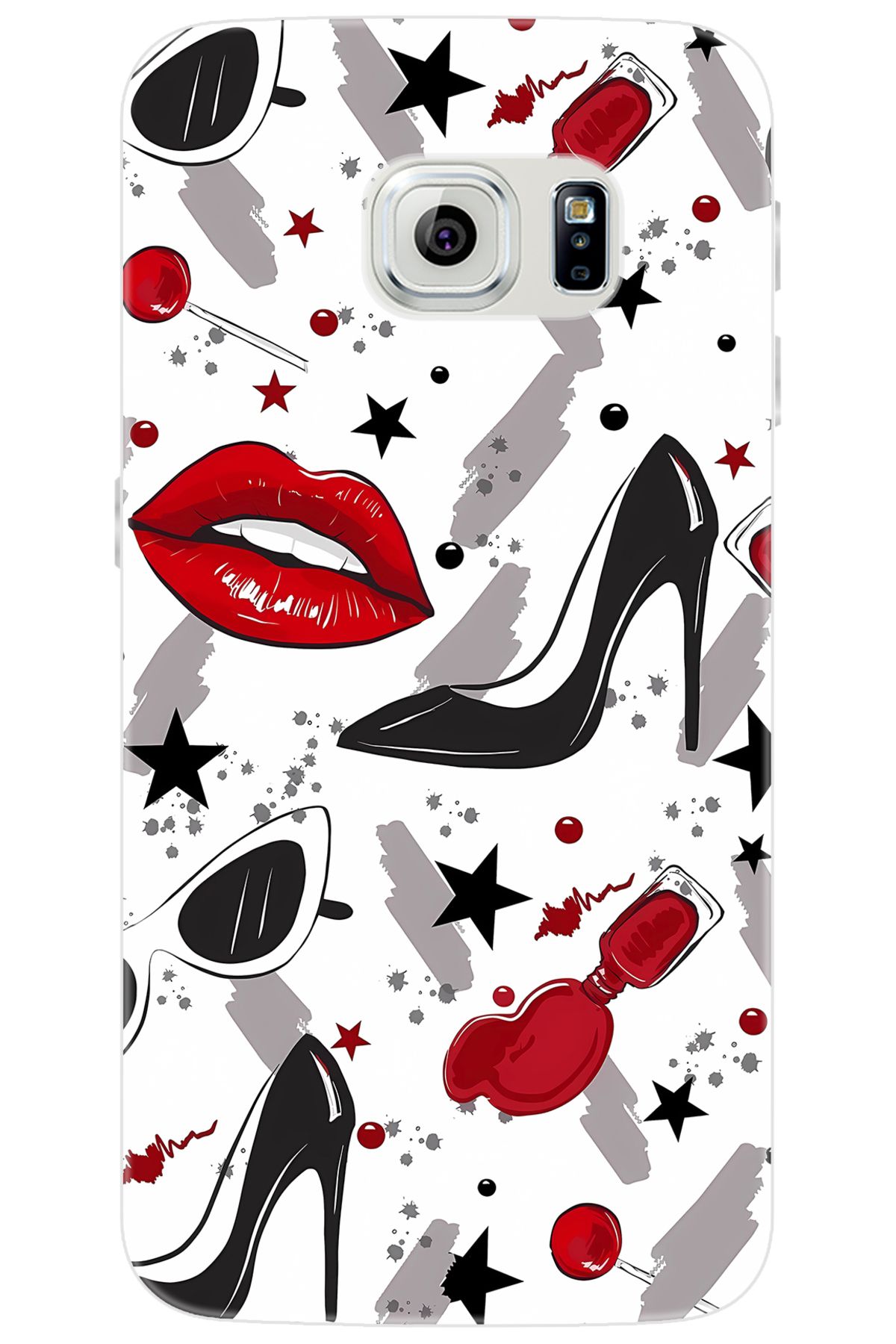 Ceppare Samsung Galaxy S6 EDGE (SM-G925F) Uyumlu Kılıf Desenli Silikon Fashion Design STK:676 CP-BzDEmcb