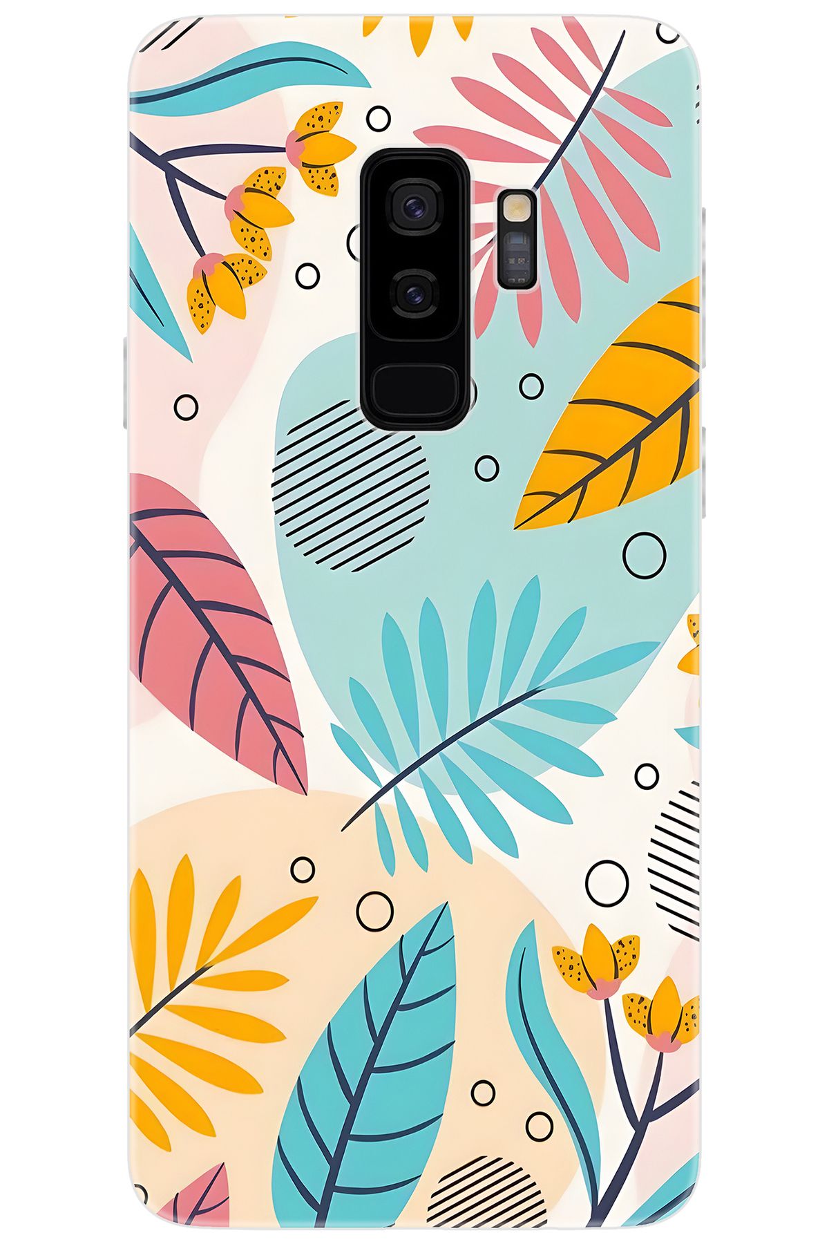 Ceppare Samsung Galaxy S9 PLUS (SM-G965F) Uyumlu Kılıf Desenli Silikon Renkli Yapraklar STK:643 CP-GUHUp1u