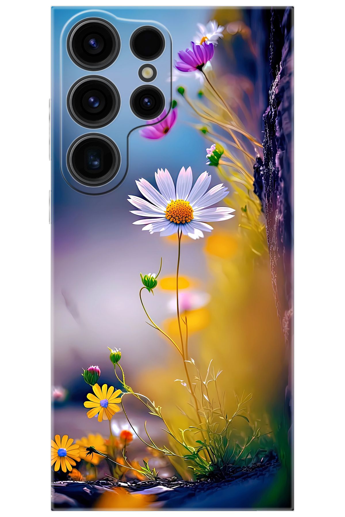Ceppare Samsung Galaxy S23 ULTRA (SM-S918B) Uyumlu Kılıf Desen Baskı Silikon Papatya Seri STK1000 CP-uopb4oa
