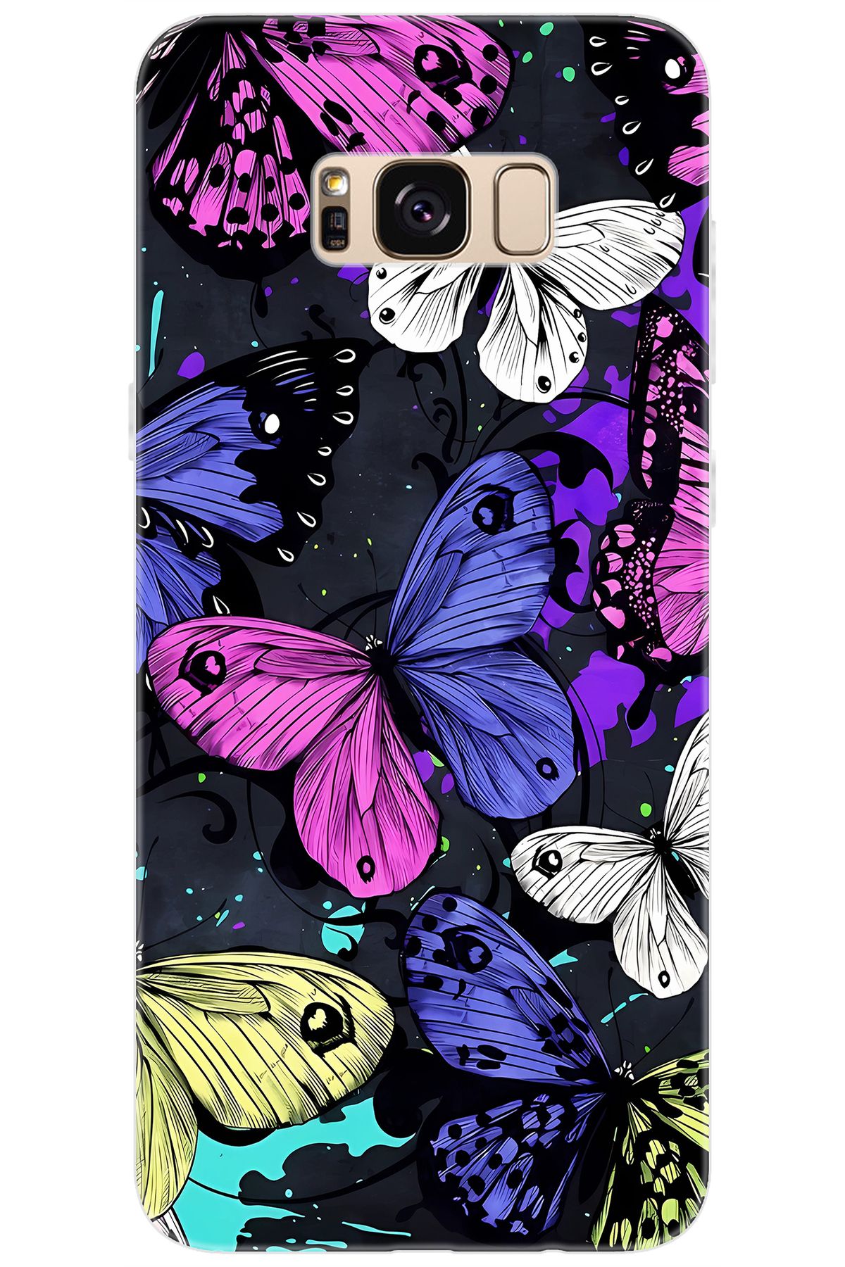 Ceppare Samsung Galaxy S8 PLUS (SM-G955F) Uyumlu Kılıf Desen Silikon Kalp Yapan Kelebek STK:651 CP-AcL5dLq