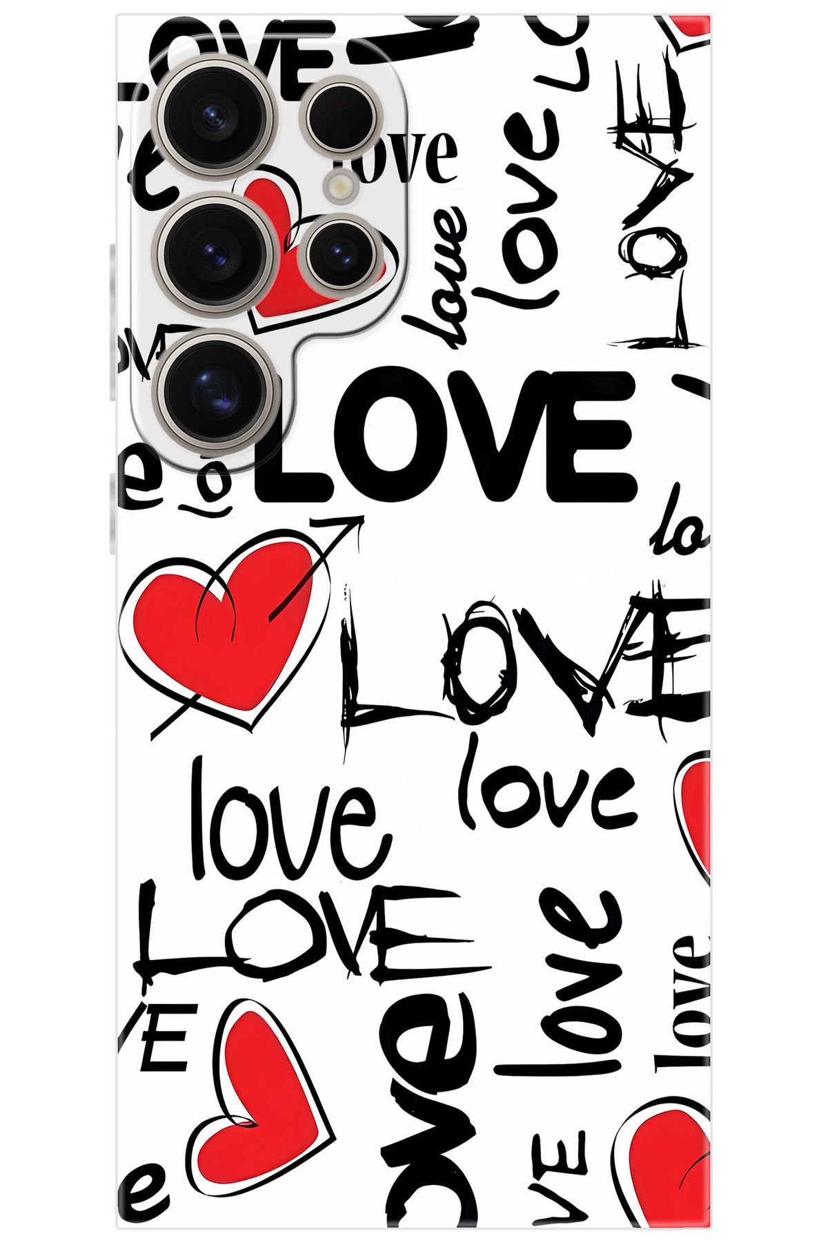 Ceppare Samsung Galaxy S24 ULTRA (SM-S928B) Uyumlu Kılıf Desen Baskı Silikon Love Kalpler STK:638 CP-uXXXbeK