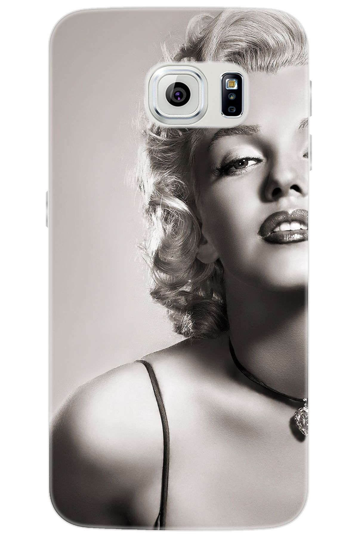 Ceppare Samsung Galaxy S6 EDGE (SM-G925F) Uyumlu Kılıf Desenli Silikon Marilyn Monroe STK:250 CP-syP8YfQ