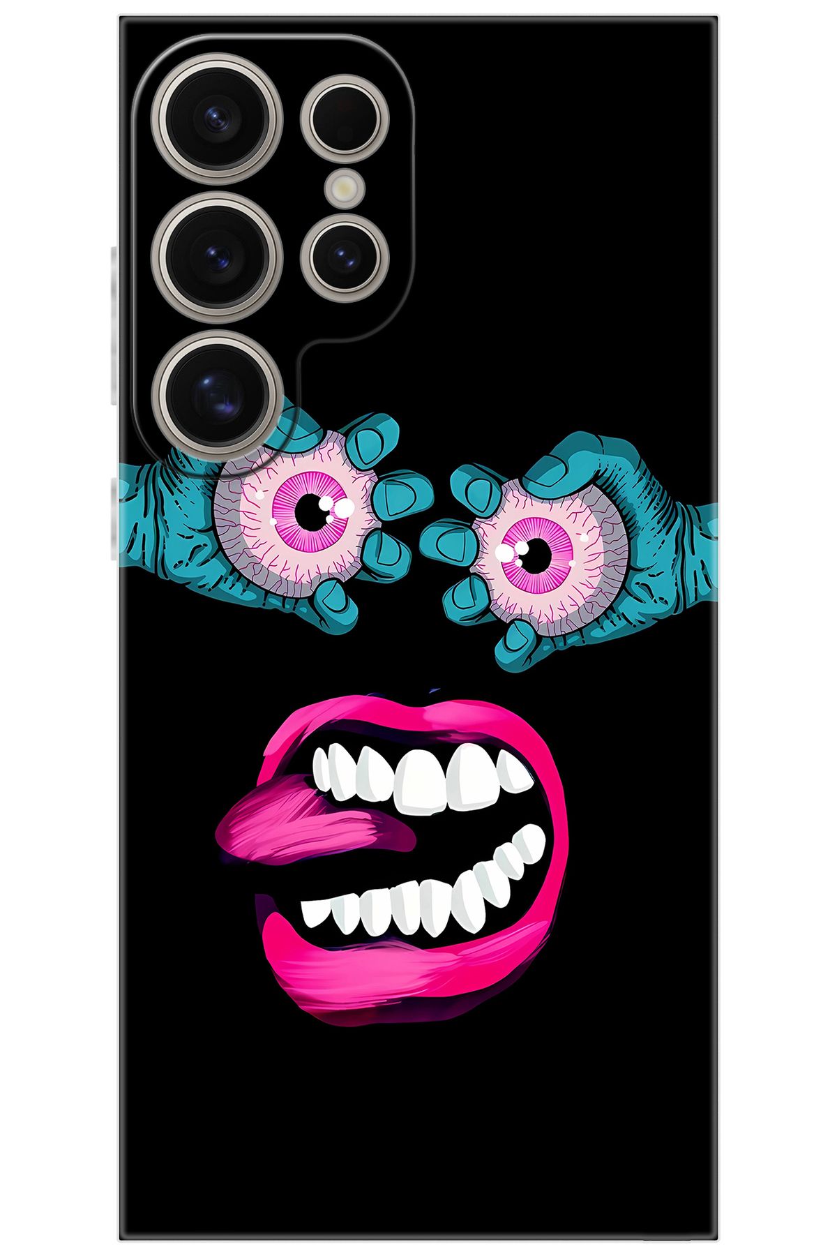 Ceppare Samsung Galaxy S24 ULTRA (SM-S928B) Uyumlu Kılıf Desen Baskı Silikon Çılgın Gözler STK657 CP-EP4mb3v