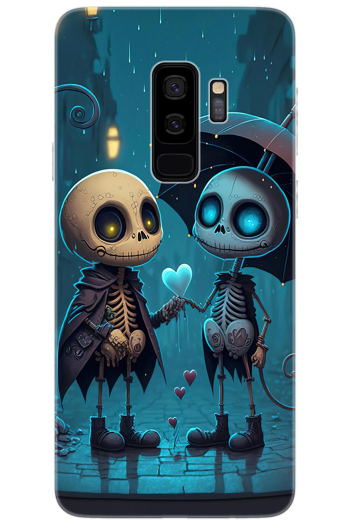 Ceppare Samsung Galaxy S9 PLUS (SM-G965F) Uyumlu Kılıf Desenli Silikon Aşık İskeletler STK:733 CP-gCSTscf
