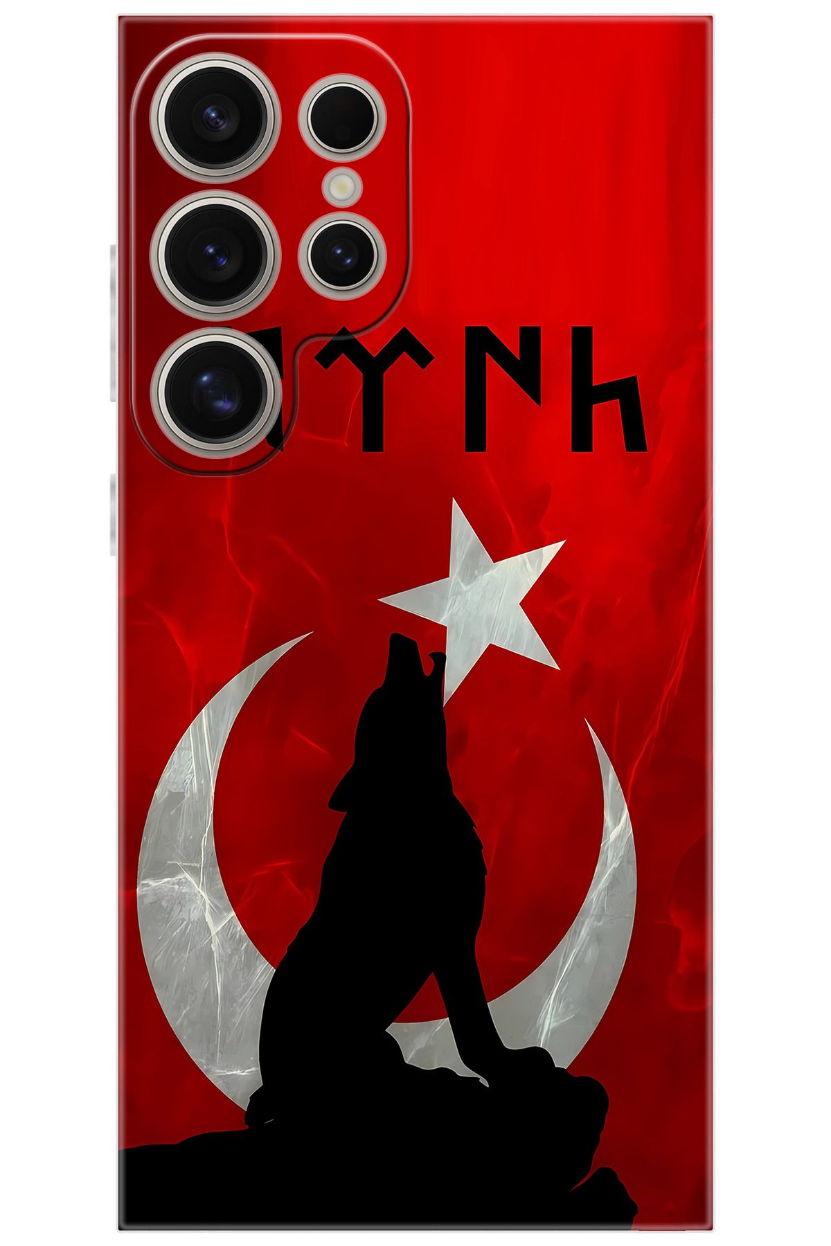 Ceppare Samsung Galaxy S24 ULTRA (SM-S928B) Uyumlu Kılıf Desenli Silikon Kurt ve Göktürkçe STK637 CP-19S3vWl