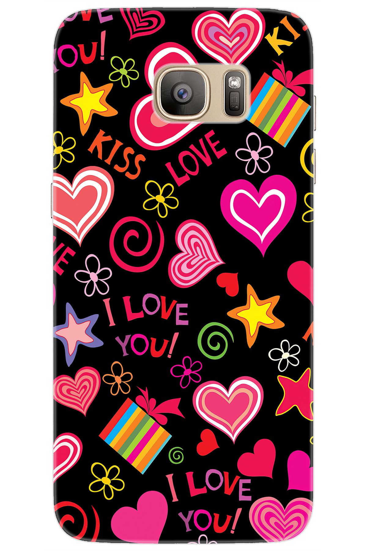 Ceppare Samsung Galaxy S7 EDGE (SM-G935F) Uyumlu Kılıf Desen Baskılı Silikon Kıss Love STK:265 CP-qLFM1Yl