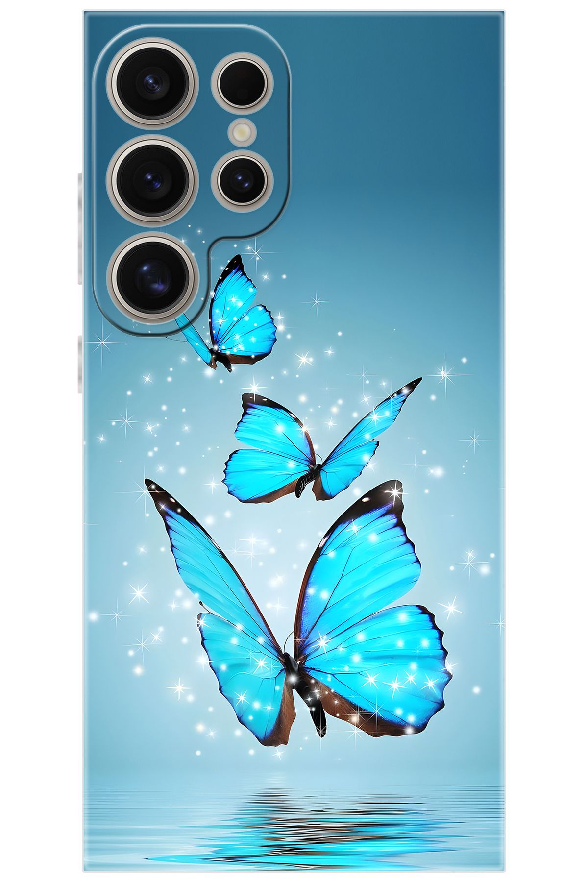 Ceppare Samsung Galaxy S24 ULTRA (SM-S928B) Uyumlu Kılıf Desen Baskı Silikon Mavi Kelebek STK:710 CP-Xvd5Xuw