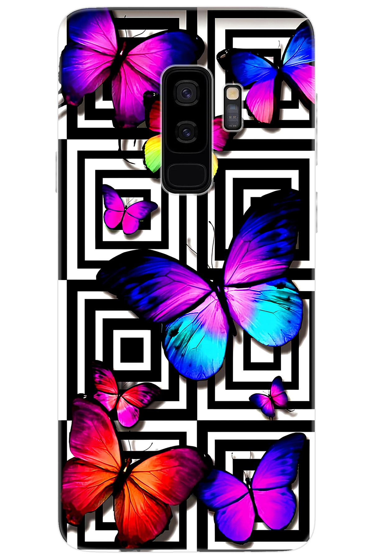 Ceppare Samsung Galaxy S9 PLUS (SM-G965F) Uyumlu Kılıf Desen Baskılı Silikon Kelebek STK:699 CP-PqGE0WJ