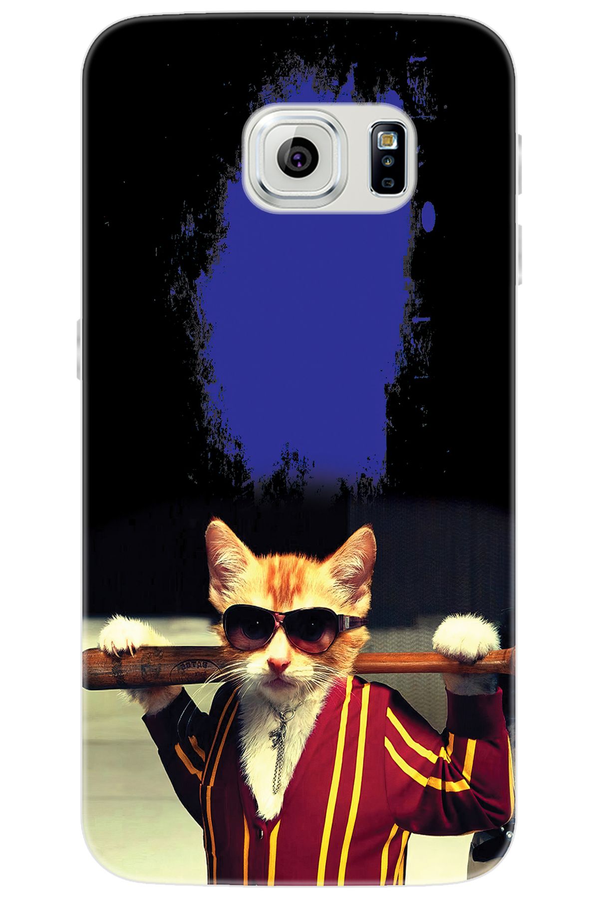 Ceppare Samsung Galaxy S6 EDGE (SM-G925F) Uyumlu Kılıf Desen Baskılı Silikon Artist Kedi STK:481 CP-WQ1bQUl
