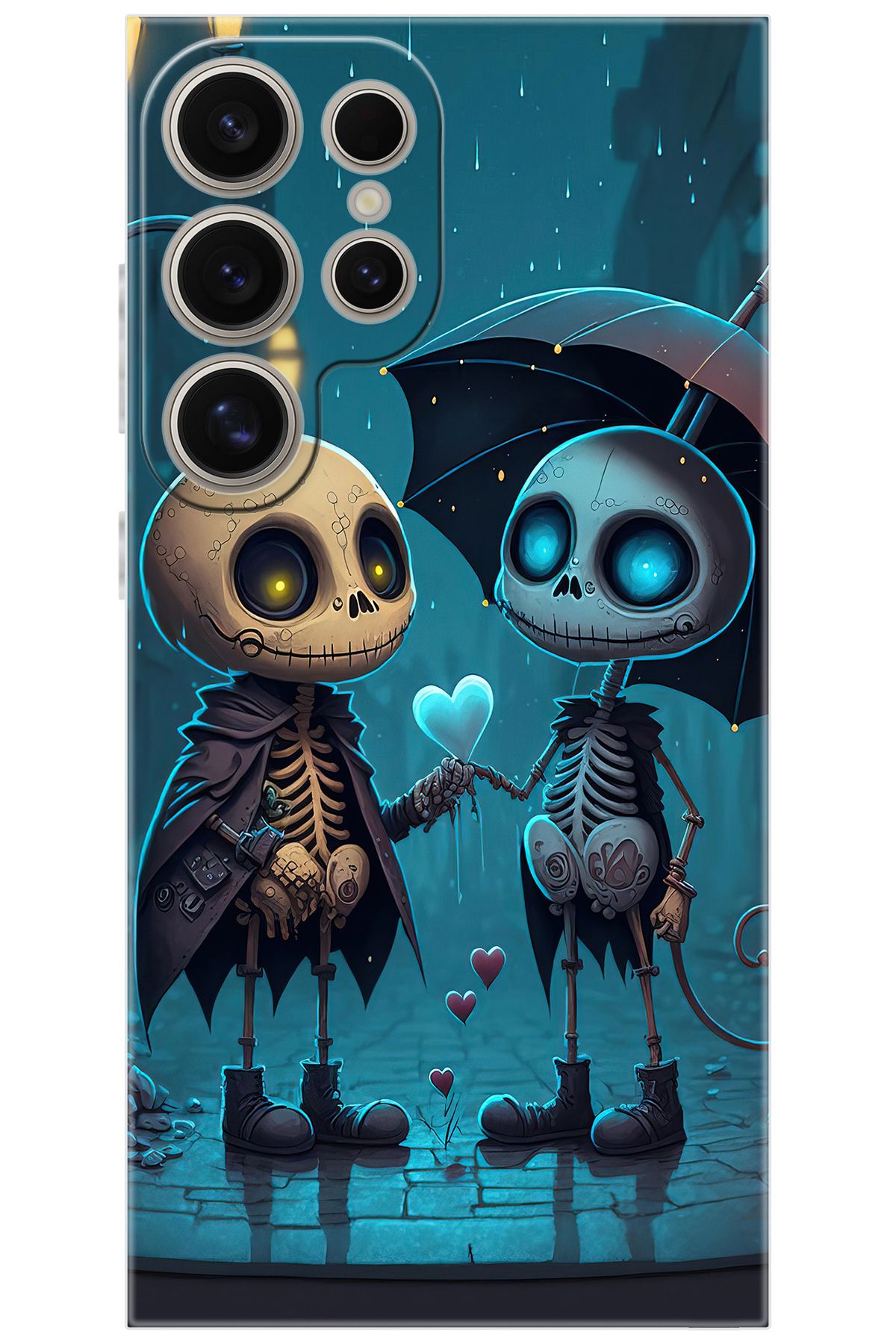 Ceppare Samsung Galaxy S24 ULTRA (SM-S928B) Uyumlu Kılıf Desenli Silikon Aşık İskeletler STK:733 CP-dhP7f0b