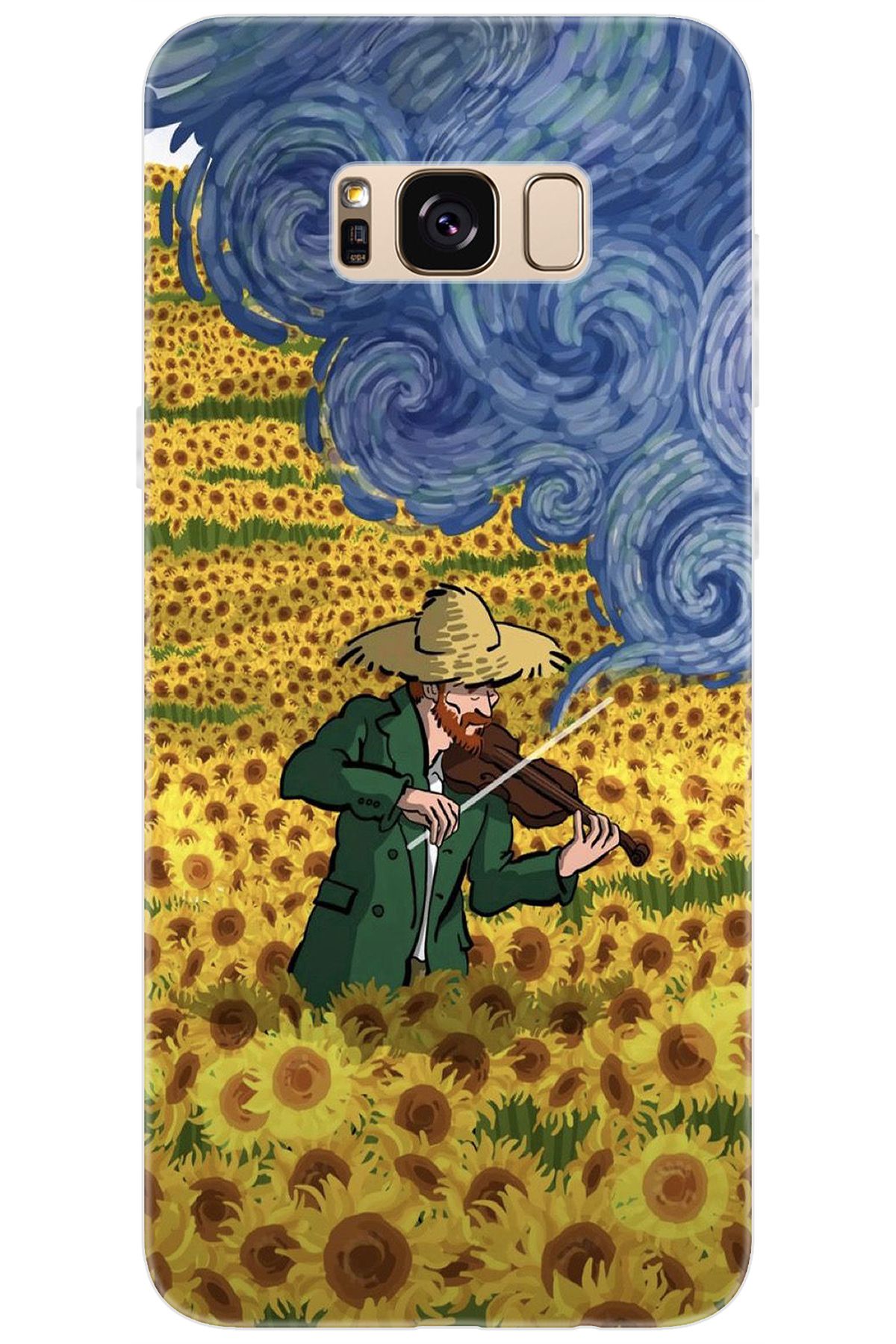Ceppare Samsung Galaxy S8 PLUS (SM-G955F) Uyumlu Kılıf Silikon Sunflower Ayçiçeği Tarlası S:756 CP-3um3a9u