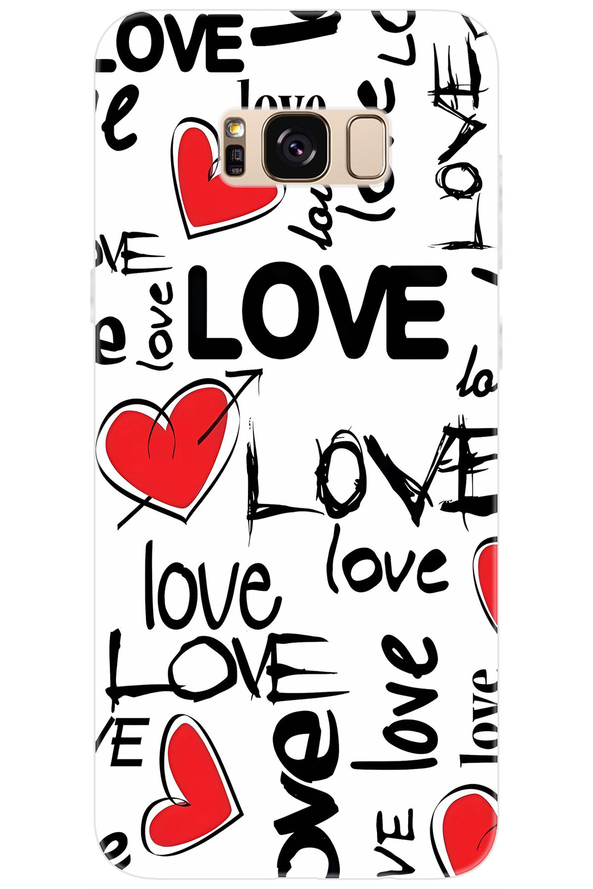 Ceppare Samsung Galaxy S8 PLUS (SM-G955F) Uyumlu Kılıf Desen Baskı Silikon Love Kalpler STK:638 CP-C1sBlo4