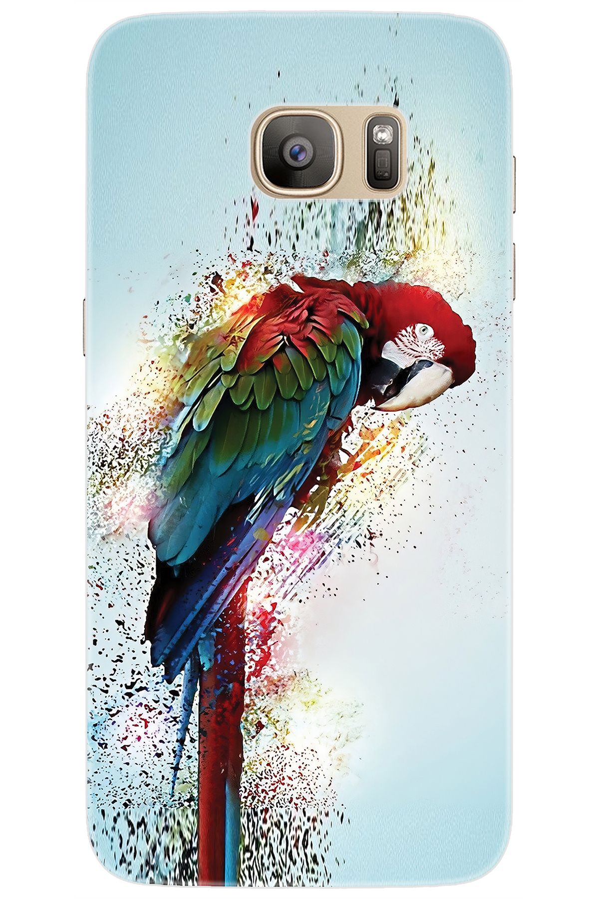 Ceppare Samsung Galaxy S7 EDGE (SM-G935F) Uyumlu Kılıf Desen Baskılı Silikon Papağan STK:562 CP-D9gGyLl