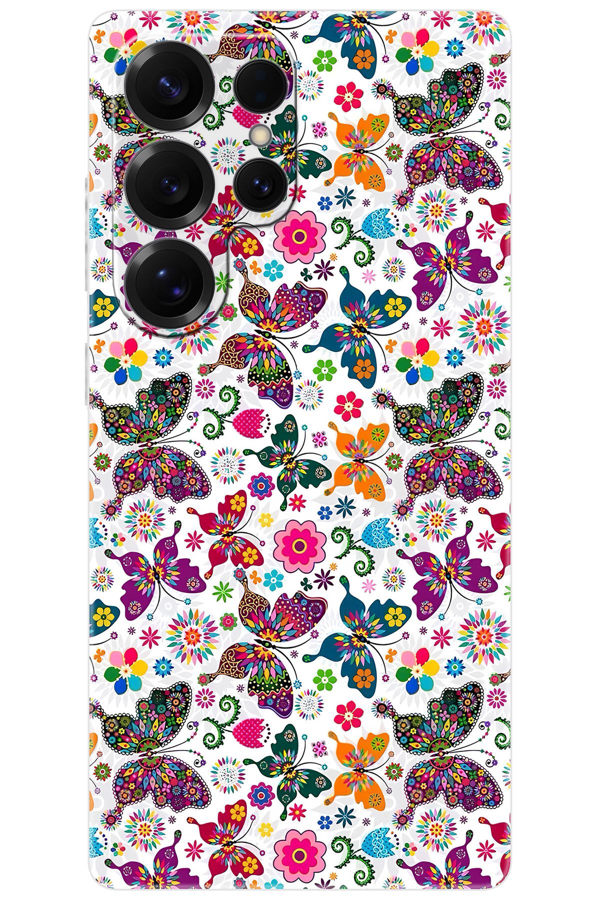 Ceppare Samsung Galaxy S25 ULTRA (SM-S938B) Uyumlu Kılıf Desen Baskılı Silikon Kelebek STK:700 CP-RaJHajB