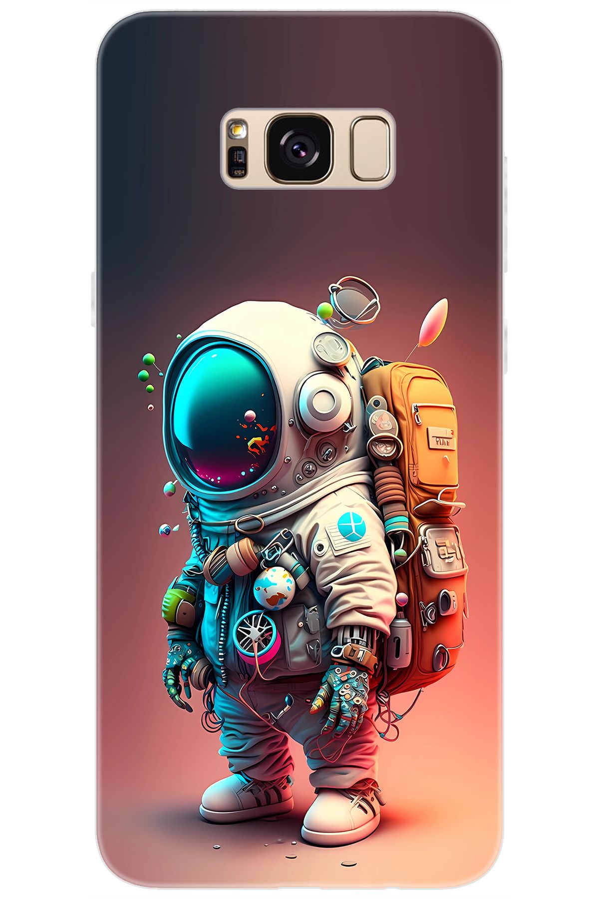 Ceppare Samsung Galaxy S8 PLUS (SM-G955F) Uyumlu Kılıf Desen Baskılı Silikon Astronot STK:682 CP-XUD9hLE