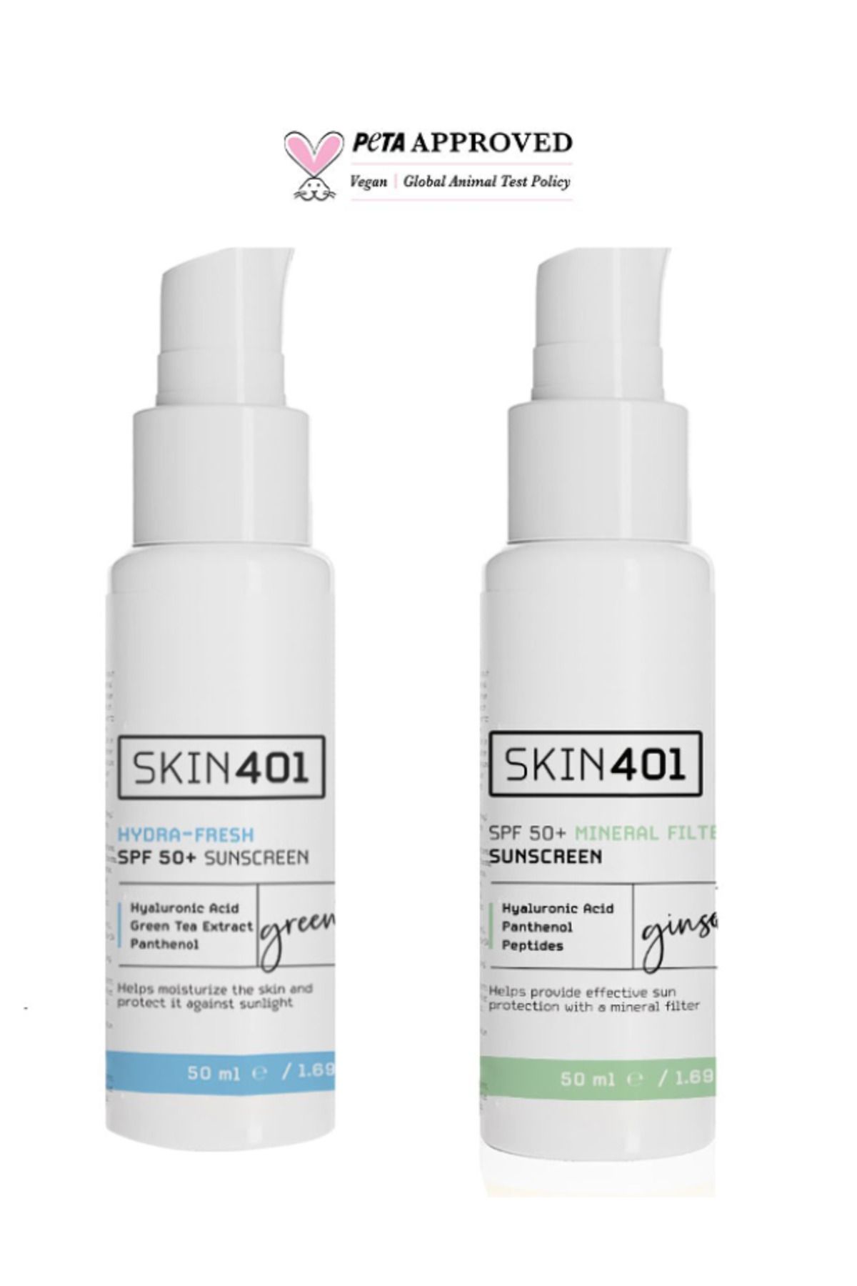 Skin401 Nemlendirici ve Mineral Filtreli Güneş Kremi Seti