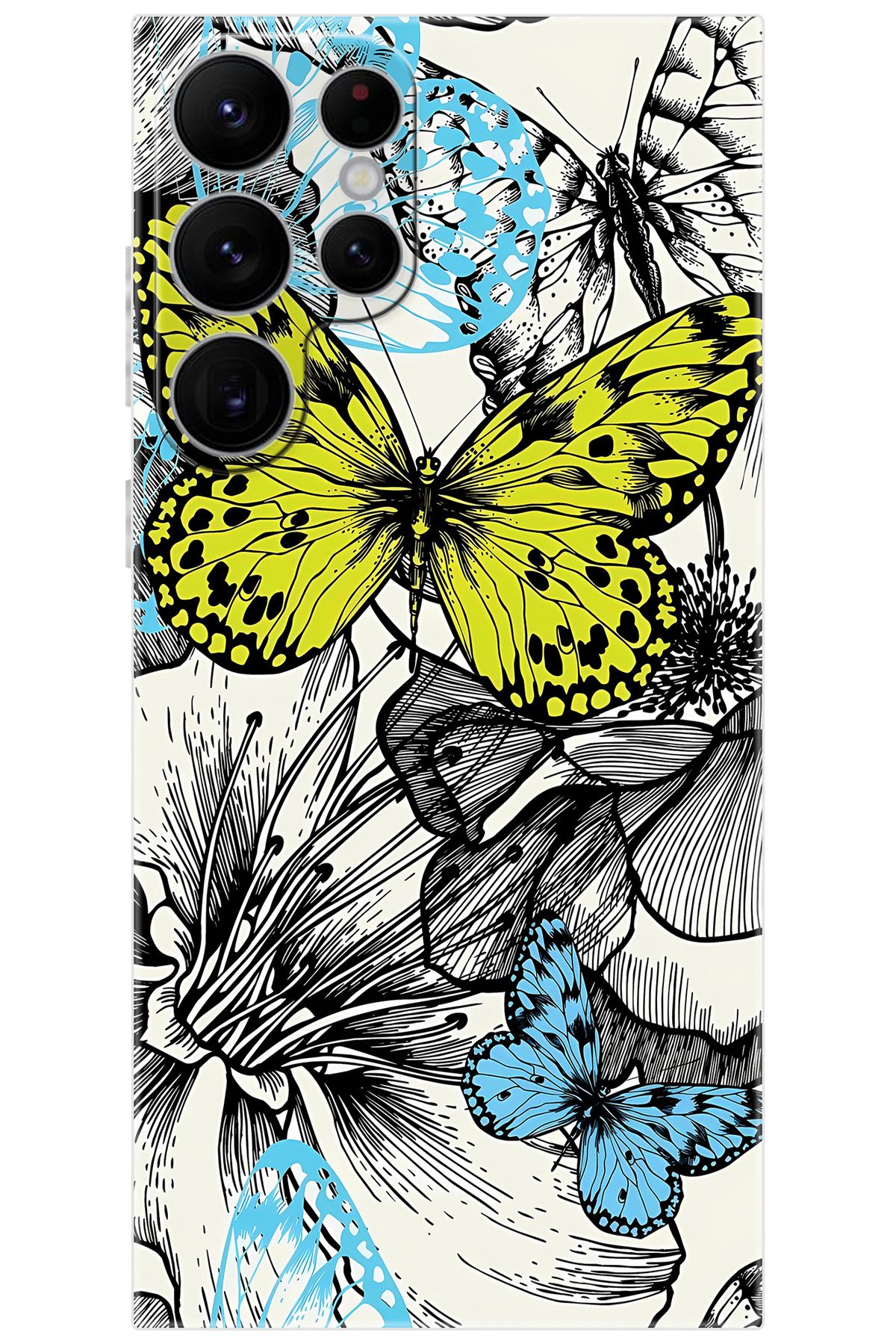 Ceppare Samsung Galaxy S22 ULTRA (SM-S908E) Uyumlu Kılıf Desen Baskılı Silikon Kelebek STK:647 CP-OZ2FLE9
