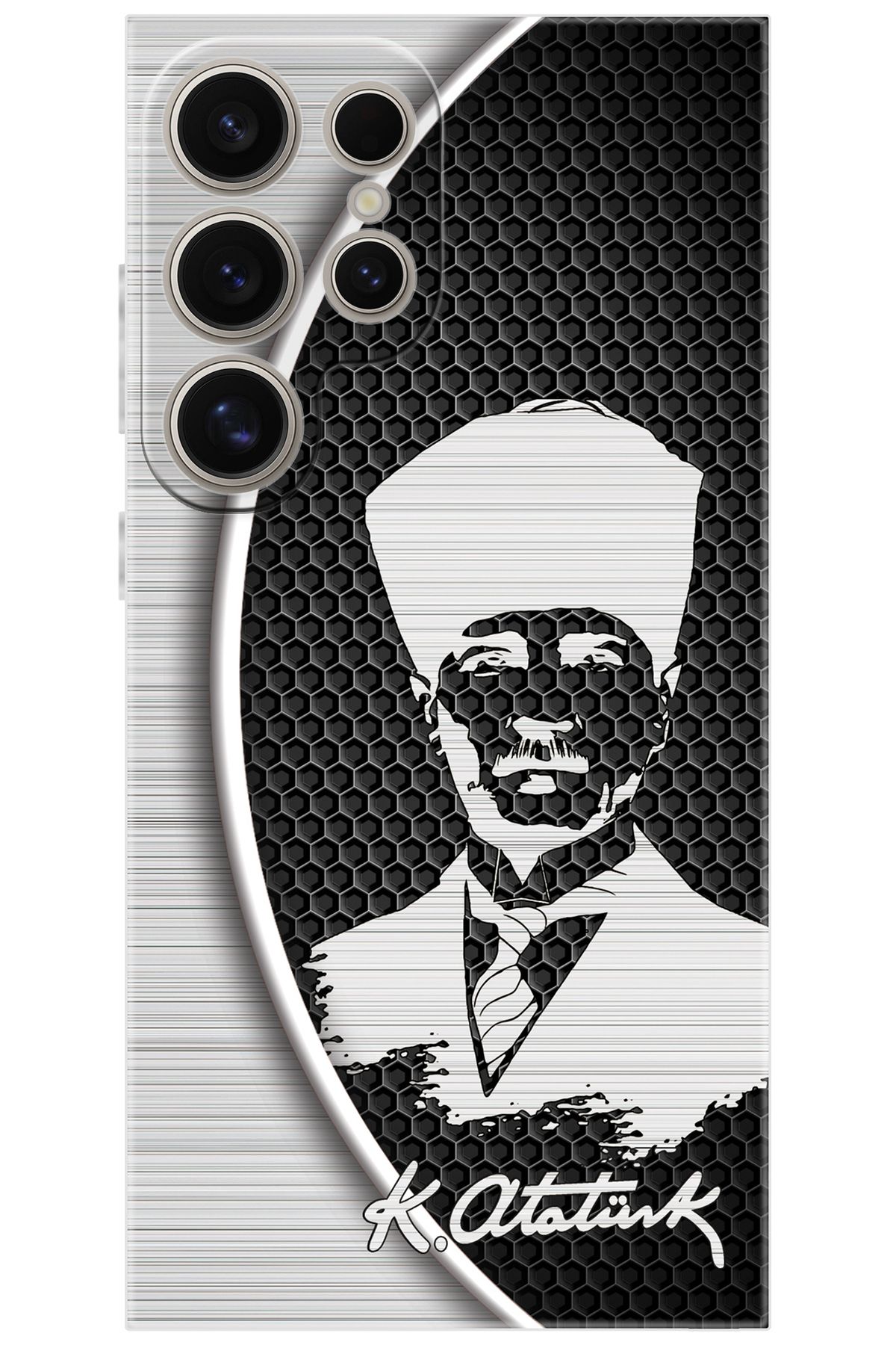 Ceppare Samsung Galaxy S24 ULTRA (SM-S928B) Uyumlu Kılıf Desenli Silikon Atatürk Tasarım STK:398 CP-Fxd1W82