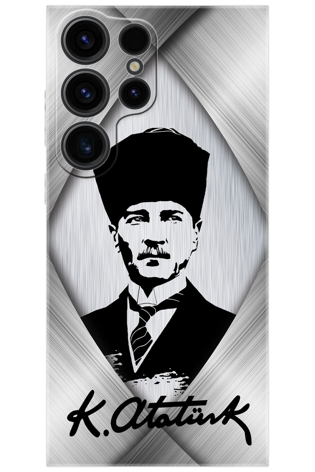 Ceppare Samsung Galaxy S23 ULTRA (SM-S918B) Uyumlu Kılıf Desenli Silikon Atatürk Tasarım STK:402 CP-xmUC9kb