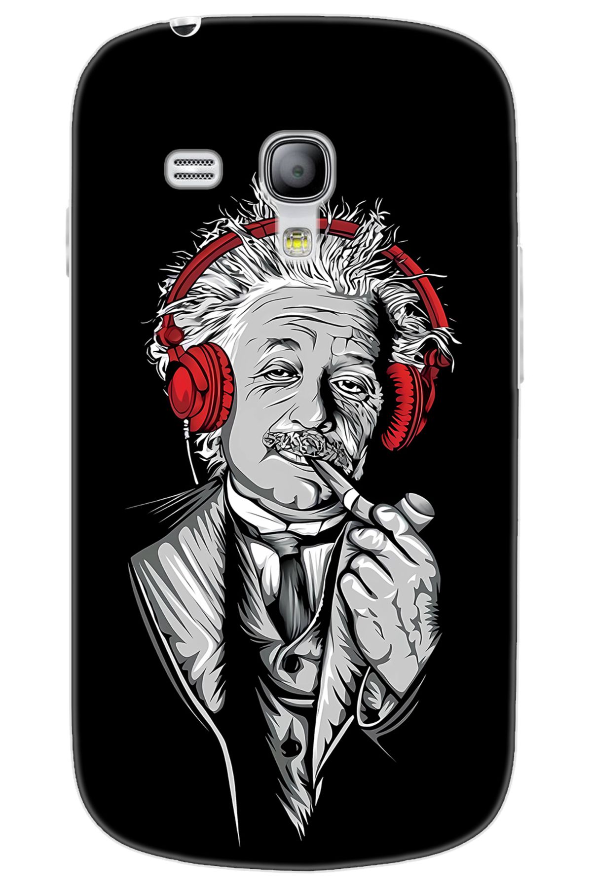 Ceppare Samsung Galaxy S3 Mini (GT-I8190) Uyumlu Kılıf Desenli Silikon Albert Einstein STK:658 CP-px9A9Cr
