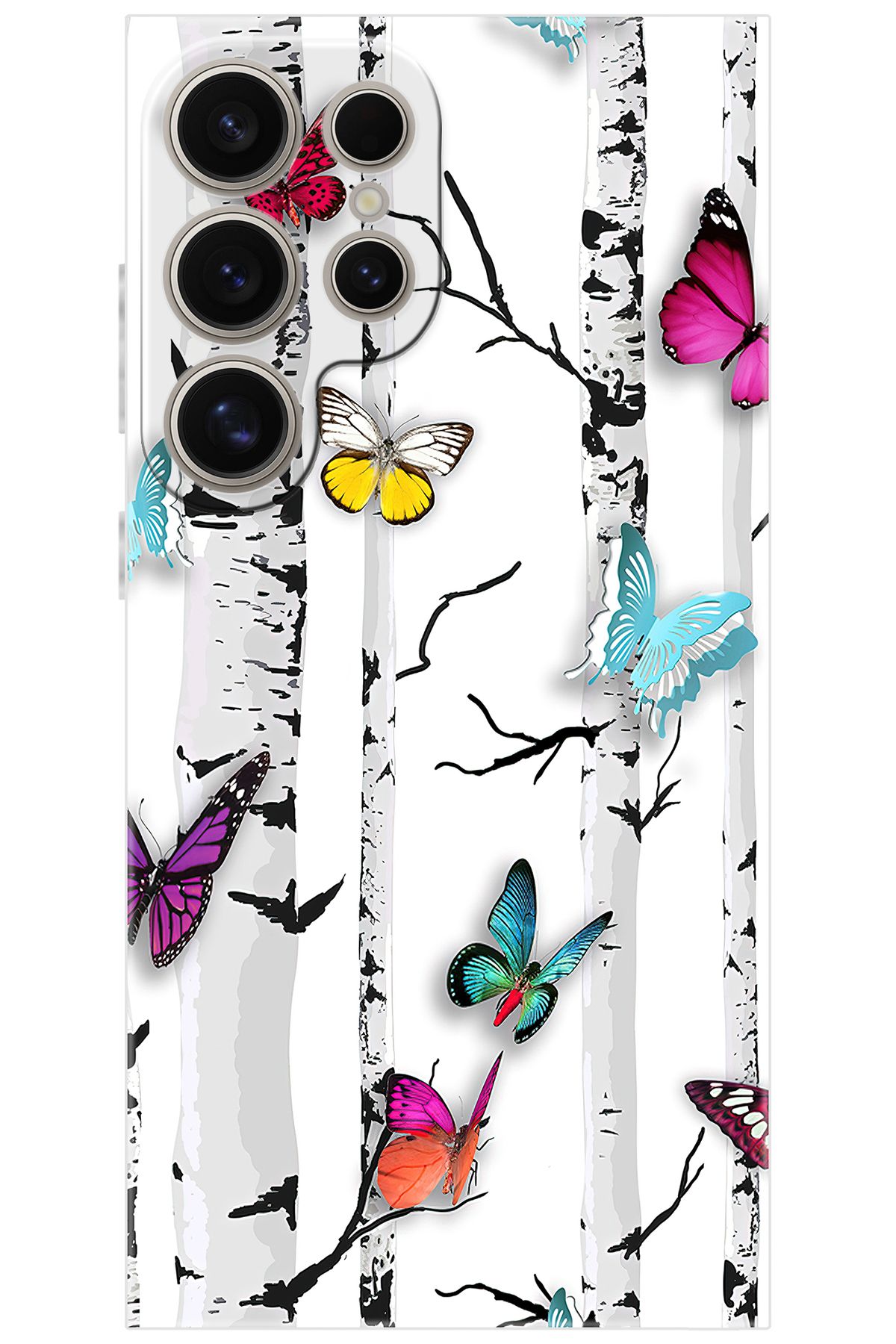 Ceppare Samsung Galaxy S24 ULTRA (SM-S928B) Uyumlu Kılıf Desen Baskılı Silikon Kelebekler STK:149 CP-jPeRZXS