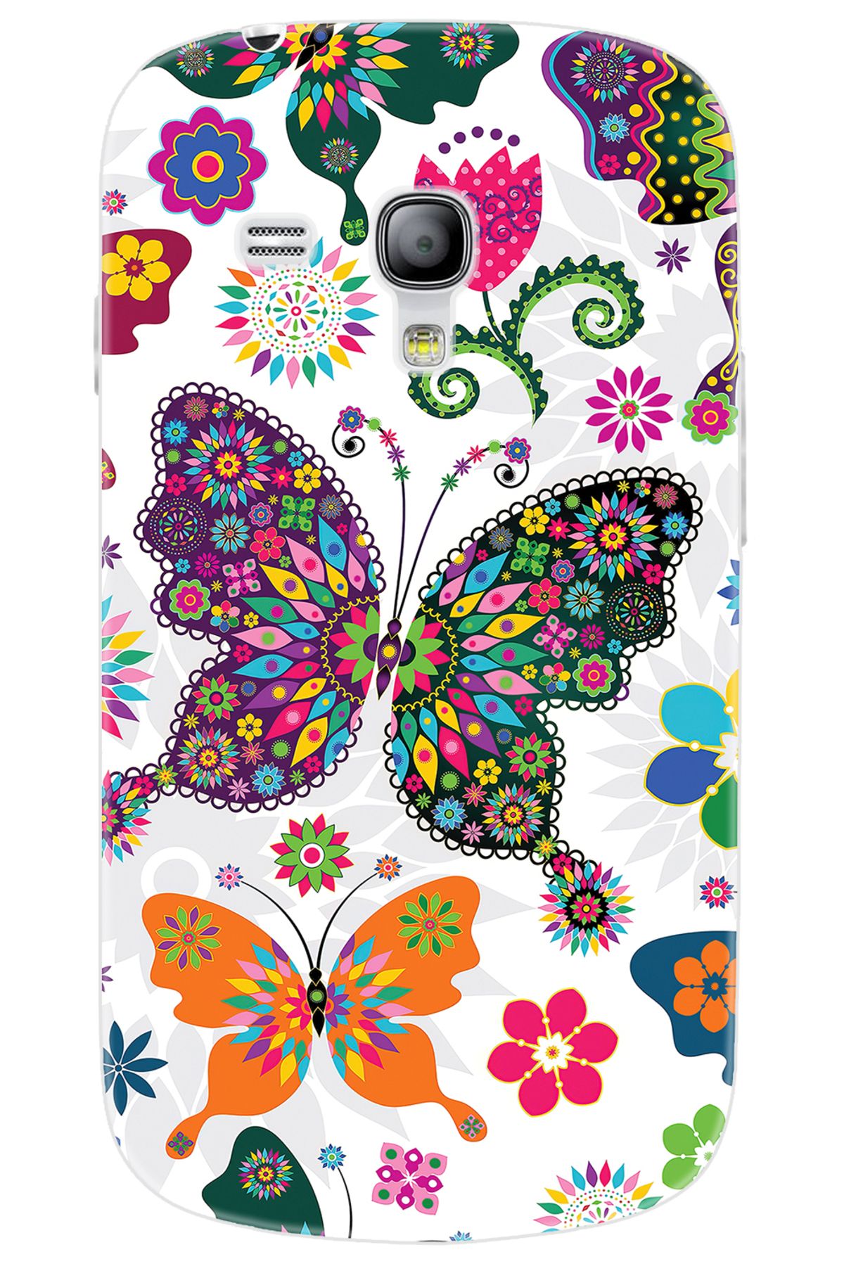 Ceppare Samsung Galaxy S3 Mini (GT-I8190) Uyumlu Kılıf Desenli Silikon Renkli Kelebekler STK:541 CP-ZIImMKi