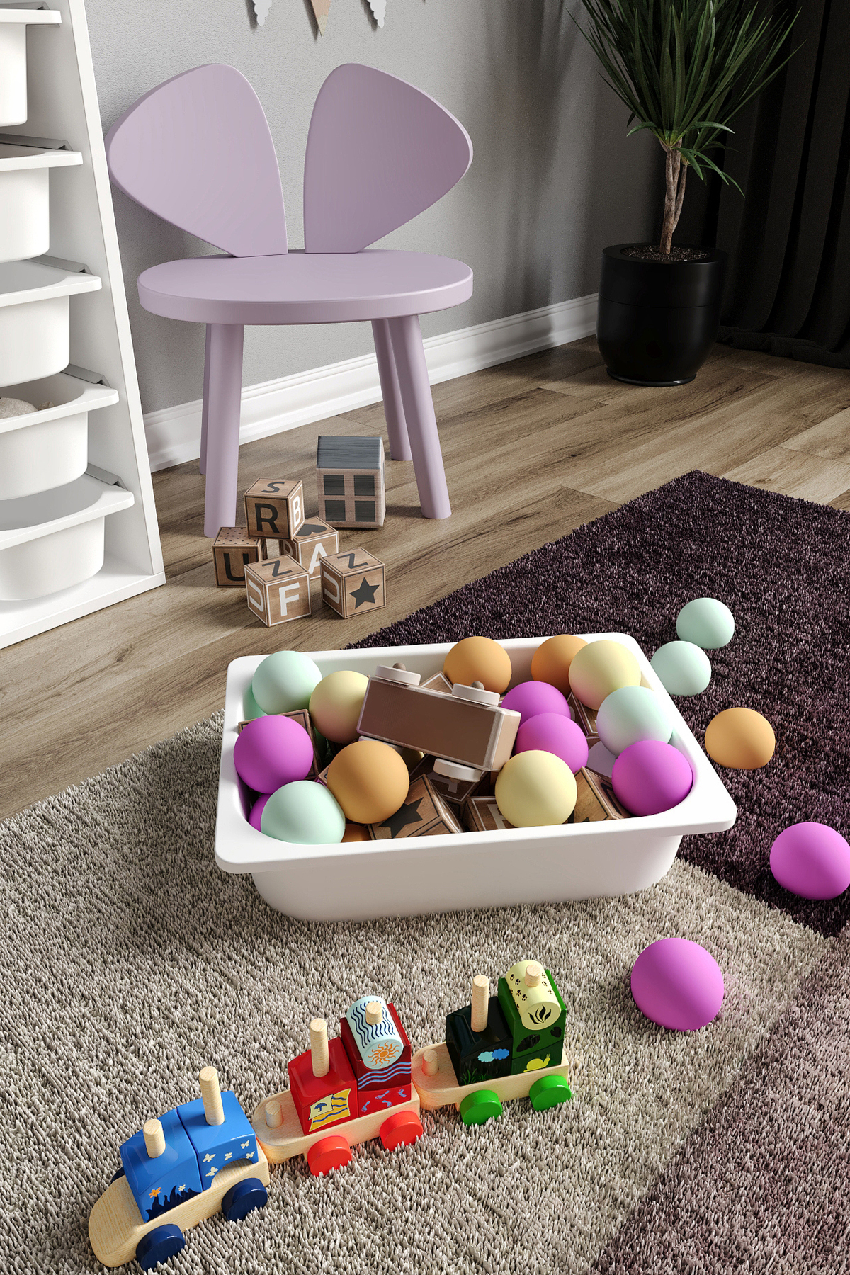 Baby Darling %100 MDF - XL Duo 16 Sepetli Oyuncak Dolabı fotoğrafı 6 (önizleme)