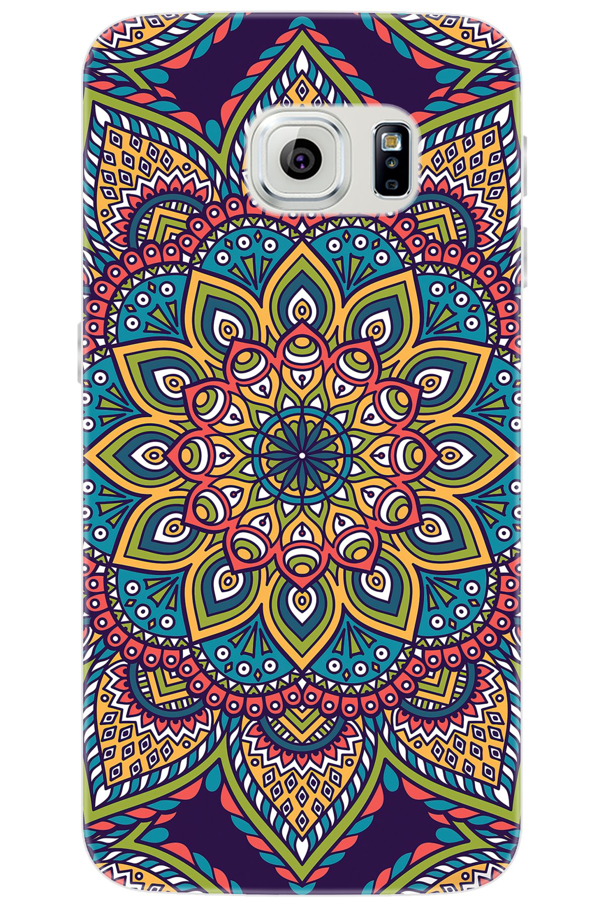 Ceppare Samsung Galaxy S6 EDGE (SM-G925F) Uyumlu Kılıf Silikon Mandala Vektör Tasarım STK:502 CP-Z7mVex2
